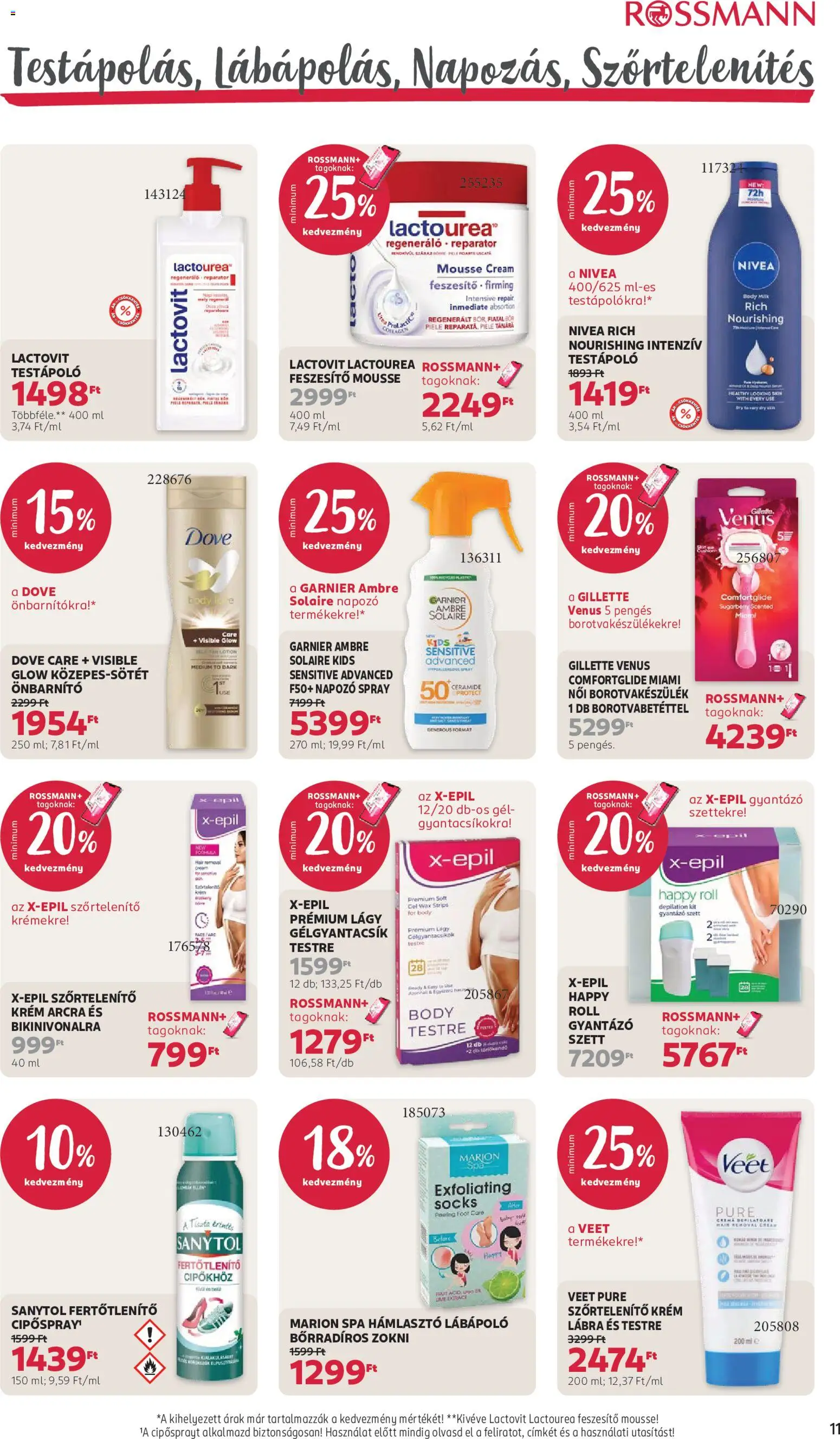 Rossmann akciós ujság - amely érvényes a következő dátumtól: 2026.08.03. | Oldal: 13 | Termékek: Gillette, Body, Hámlasztó, Nivea