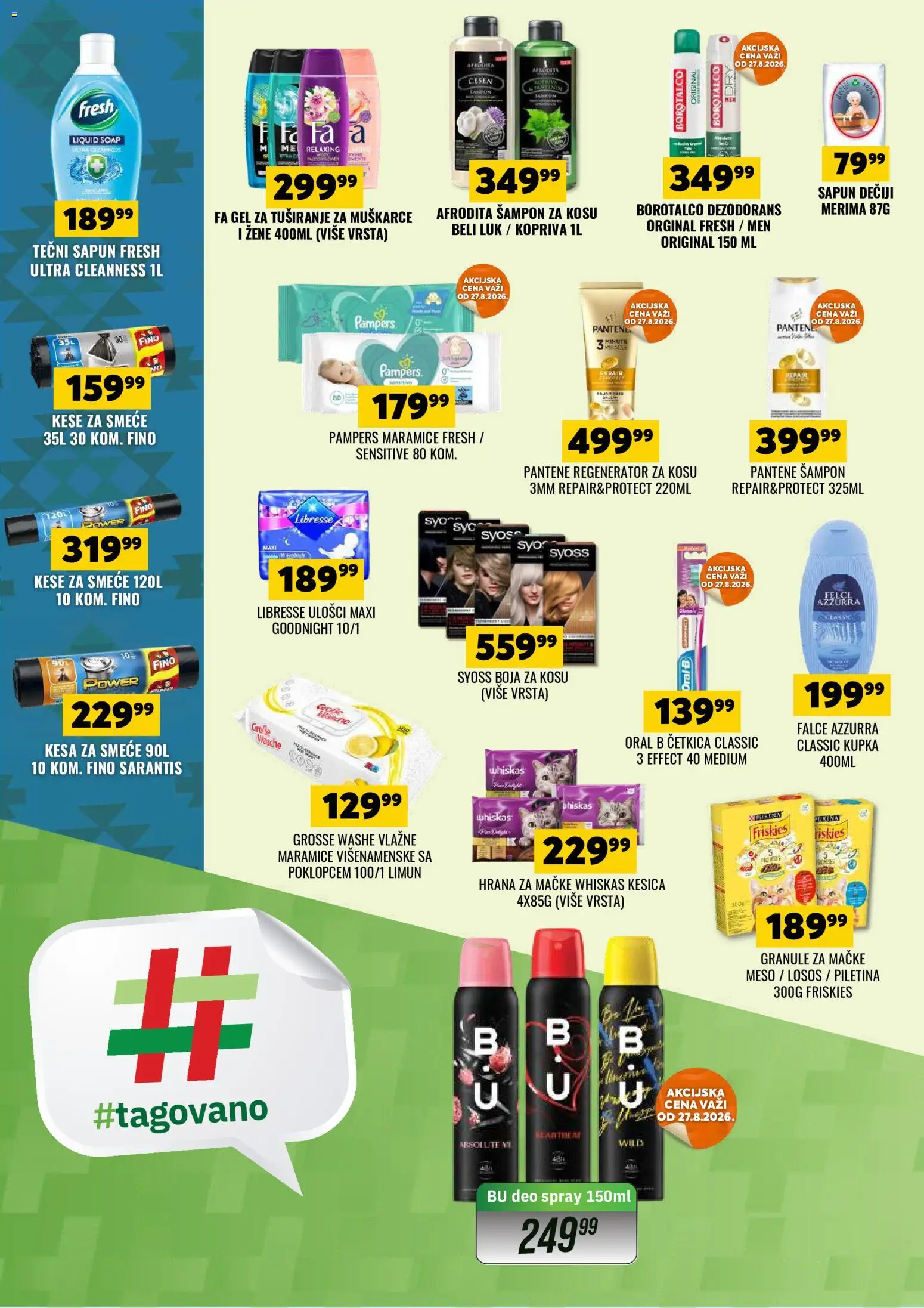 Tekijanka katalog - važi od 26.08.2026 | Strana: 14 | Proizvode: Kese za smeće, Beli luk, Hrana za mačke, Gel za tuširanje