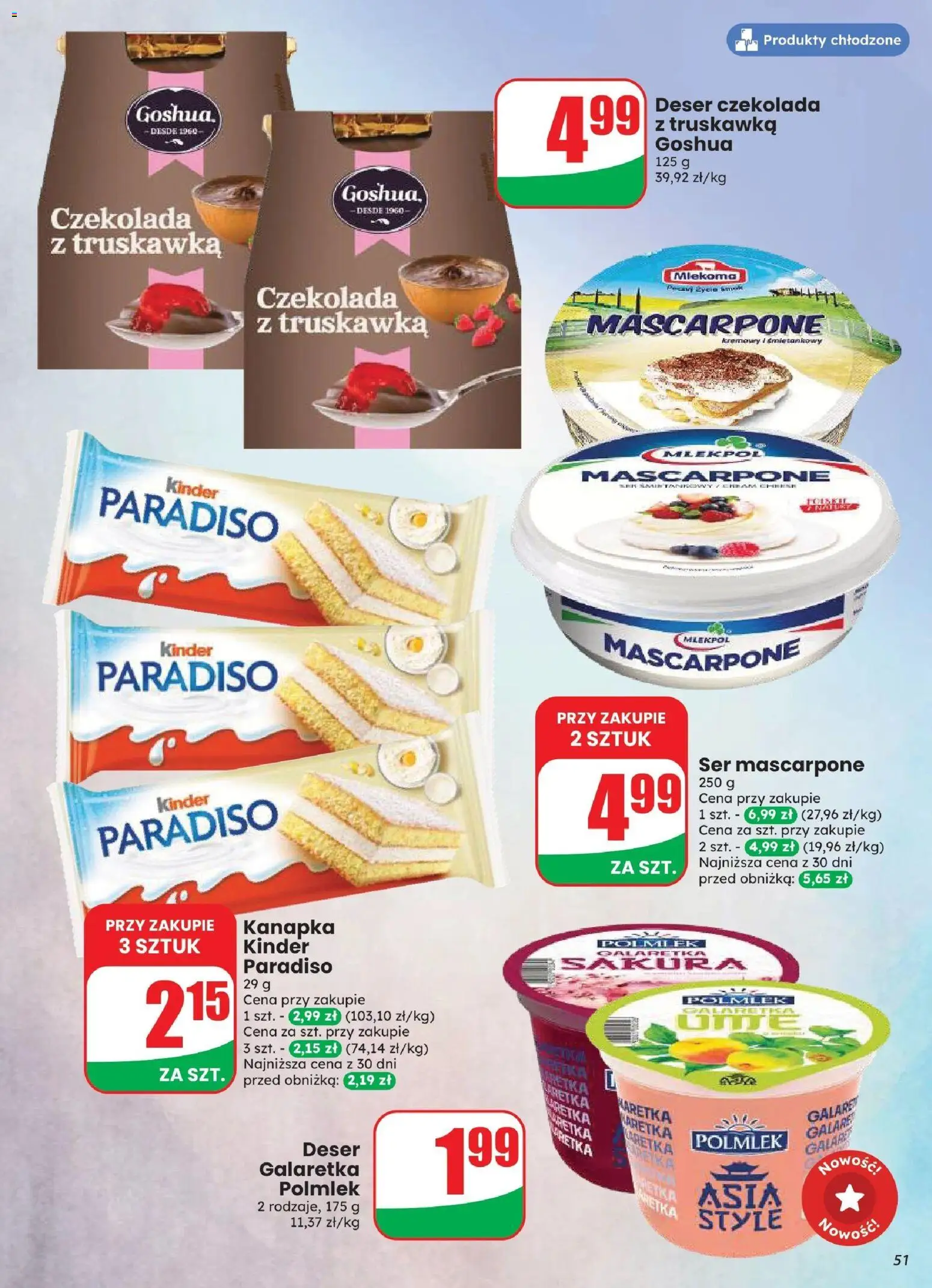 Dino gazetka od 12.08.2026 | Strona: 51 | Produkty: Galaretka, Deser, Czekolada, Ser mascarpone