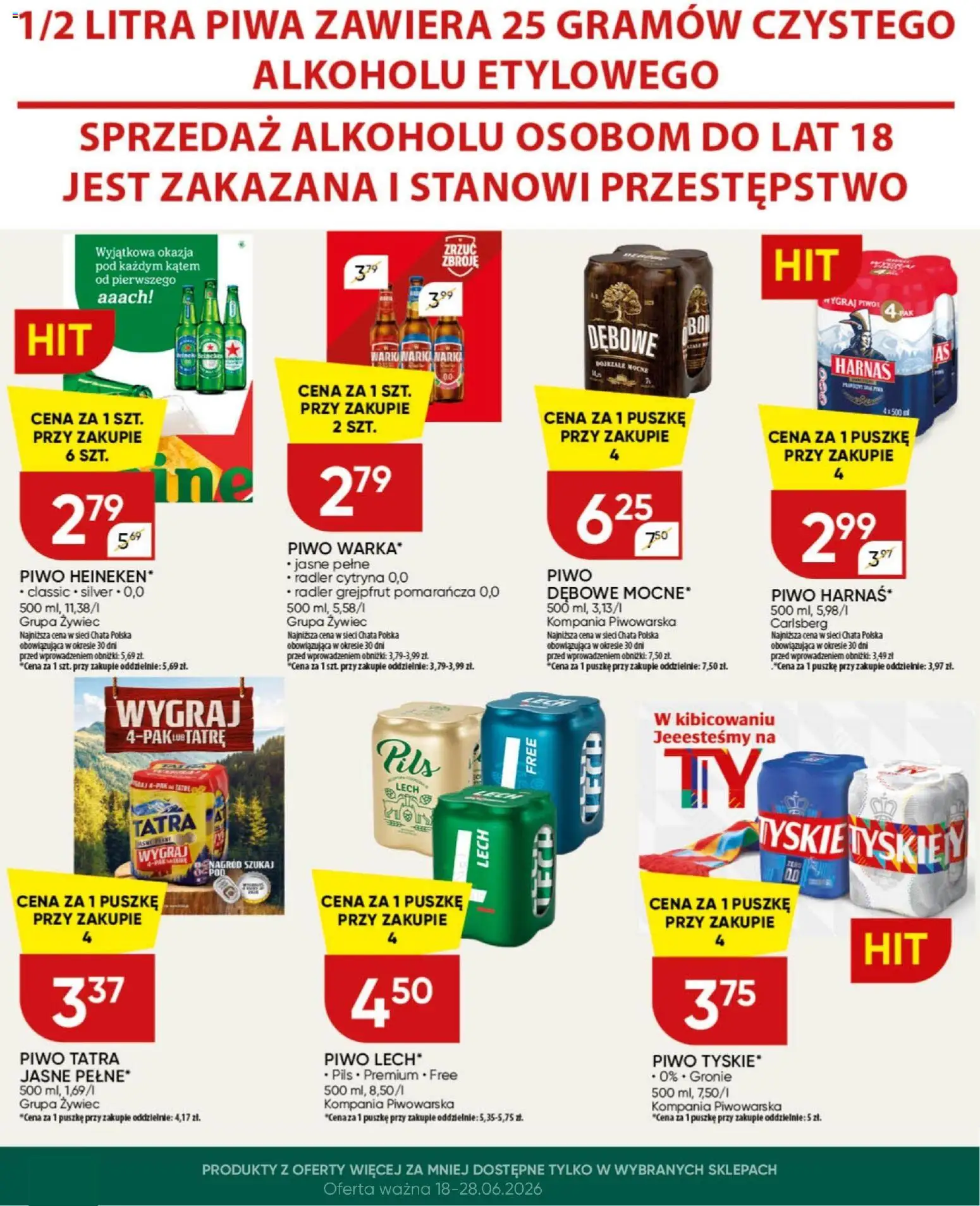 Chata Polska gazetka od 18.06.2026 | Strona: 23 | Produkty: Cytryna, Harnaś, Piwo, Grejpfrut