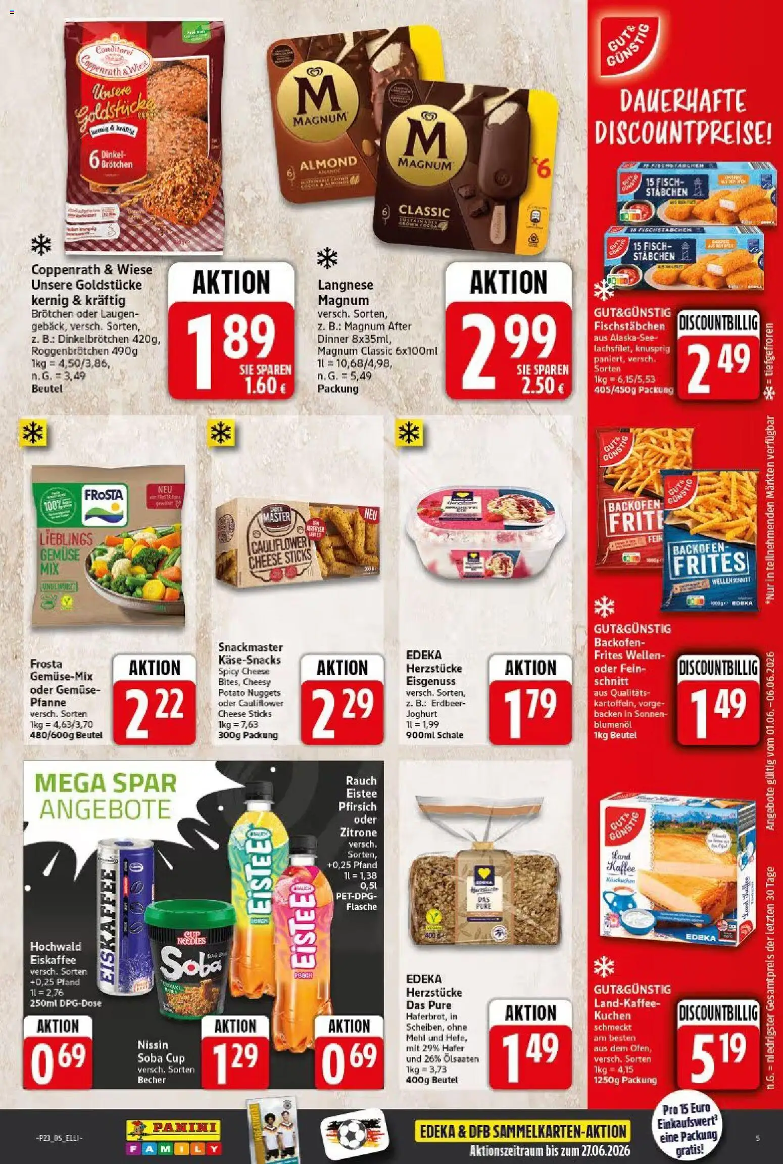 Elli Markt Prospekt Gütersloh – gültig ab 01.06.2026 | Seite: 5 | Produkte: Langnese, Joghurt, Fisch, Kuchen