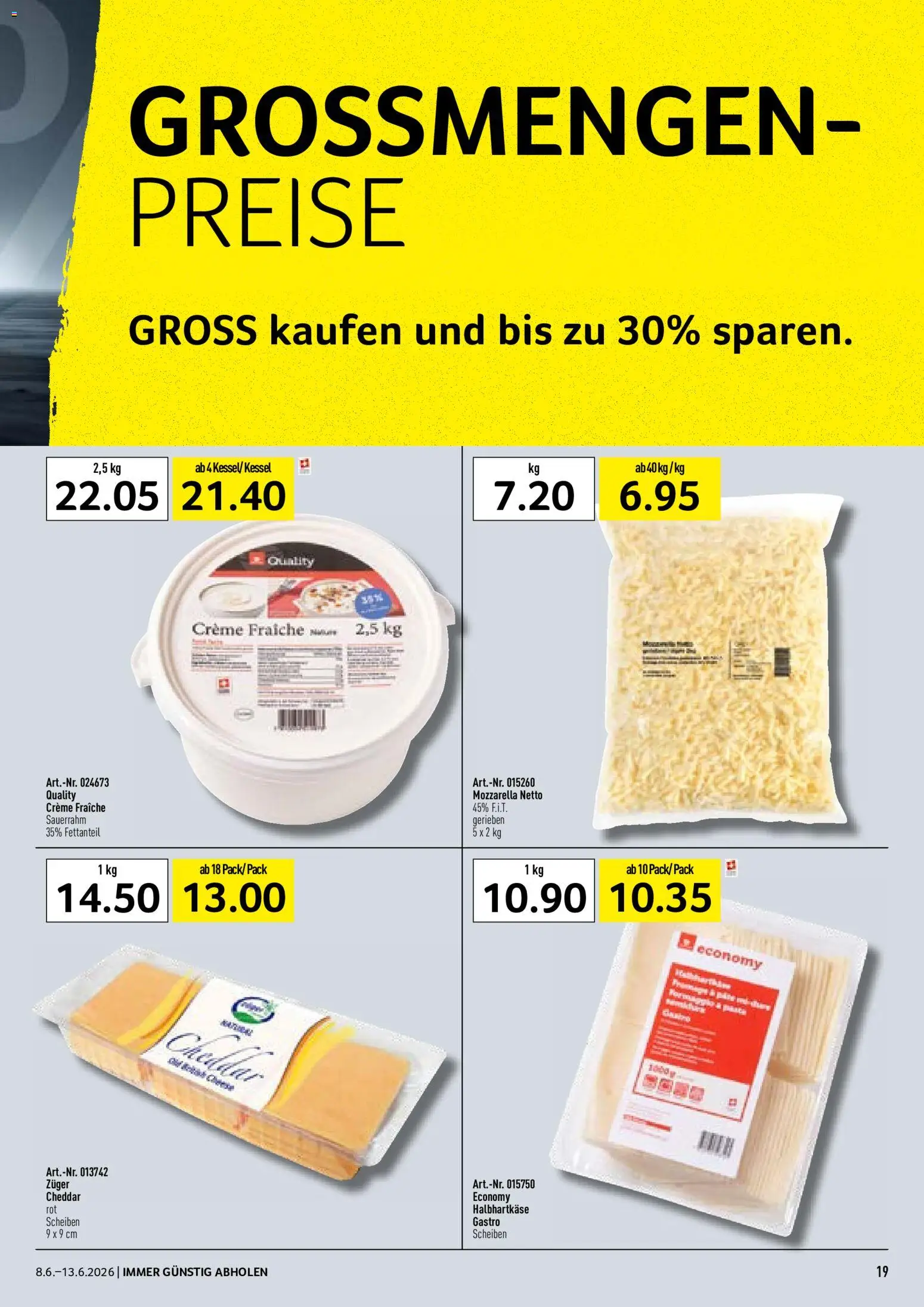 Prodega aktionen – gültig ab 08.06.2026 | Seite: 19 | Produkte: Sauerrahm, Kessel, Creme