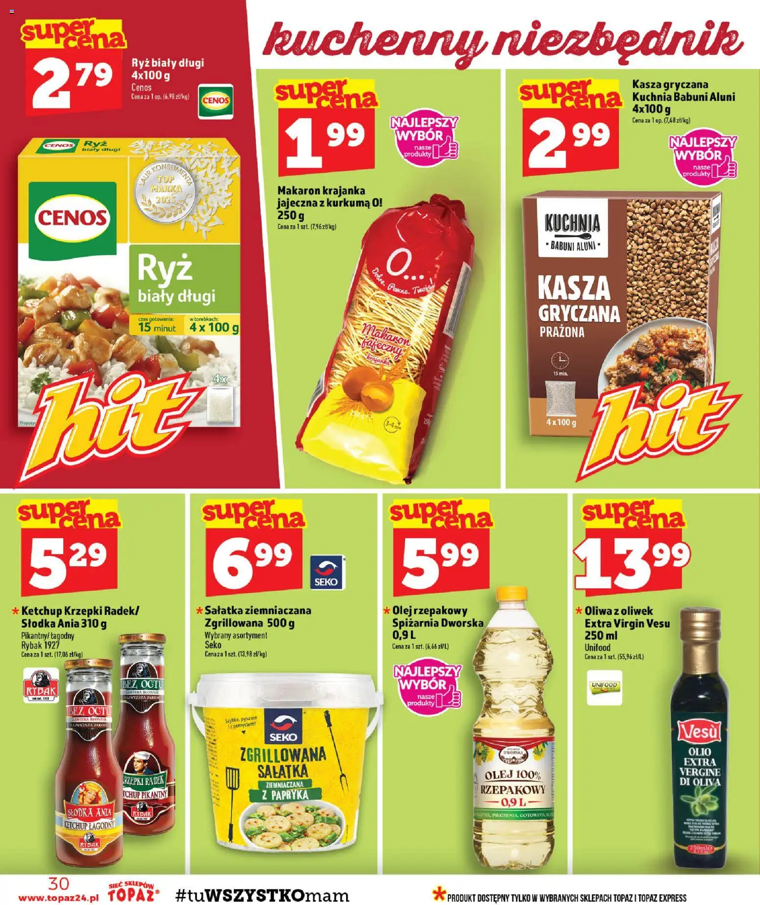 Topaz gazetka od 03.09.2026 | Strona: 30 | Produkty: Kurkuma, Ketchup, Papryka, Ryż