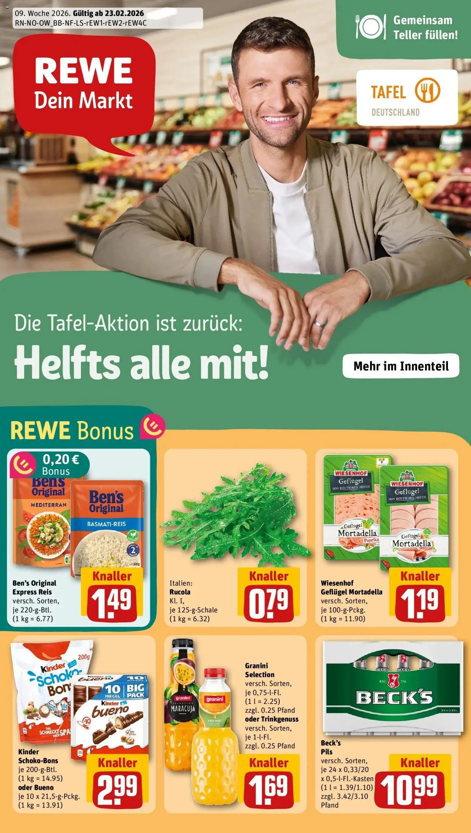 Rewe prospekt Bielefeld	 – gültig ab 22.02.2026 | Seite: 1 | Produkte: Rucola, Pils, Paprika, Granini