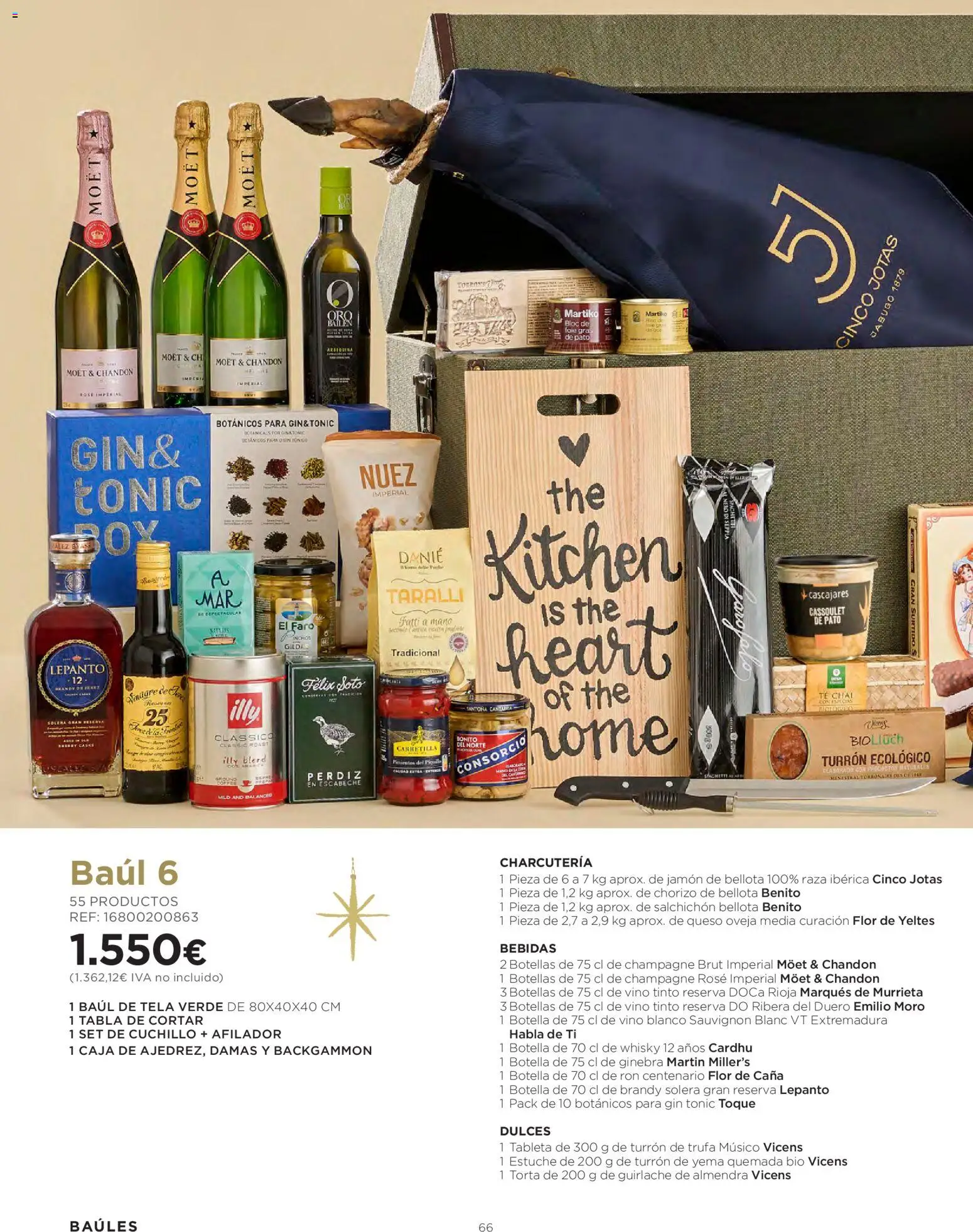 El Corte Inglés Cestas Navidad 2026 │ válido desde el 08/10/2026 | Página: 66 | Productos: Ron, Queso, Moët, Caja