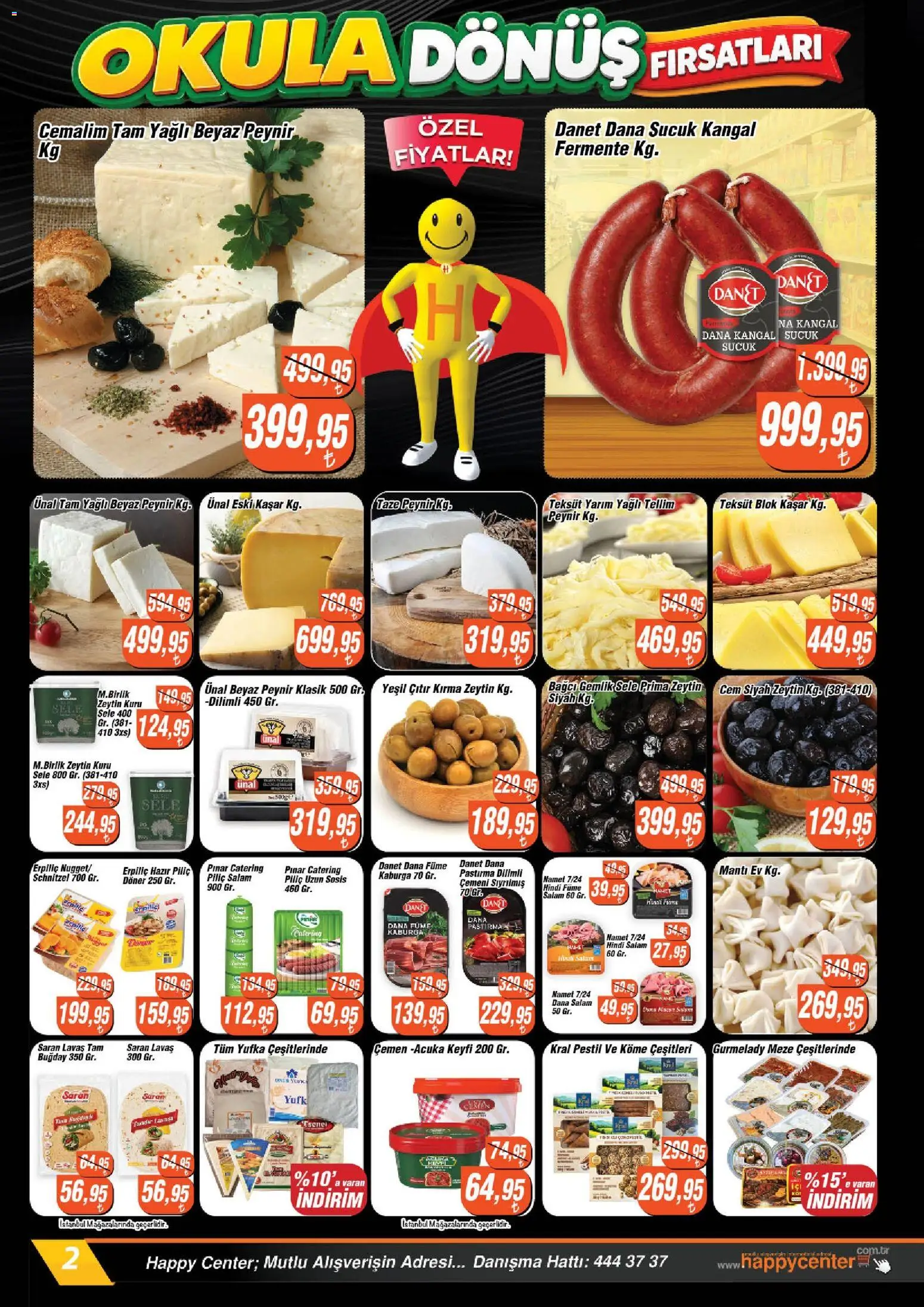 Happy Center Katalog - 09 Eylül 2026 tarihinden itibaren geçerlidir | Sayfa: 2 | Ürünler: Peynir, Salam, Sosis, Dana füme