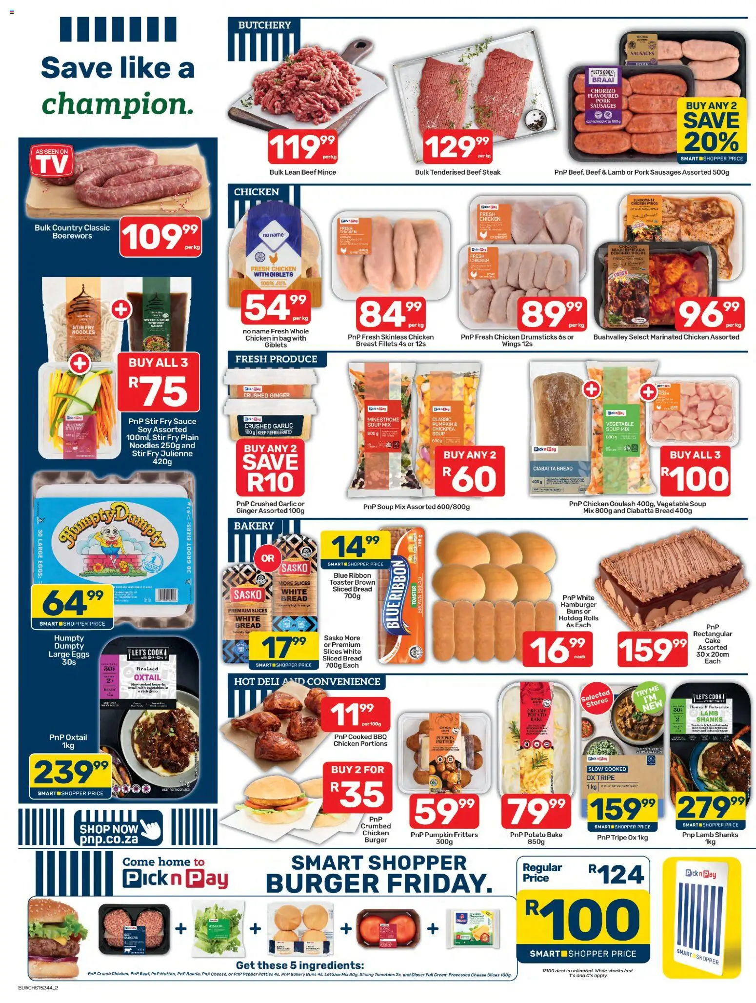 New Pick n Pay catalogue – valid from 25/08/2026 | Page: 2 | Products: Steak, Buns, Beef, Garlic