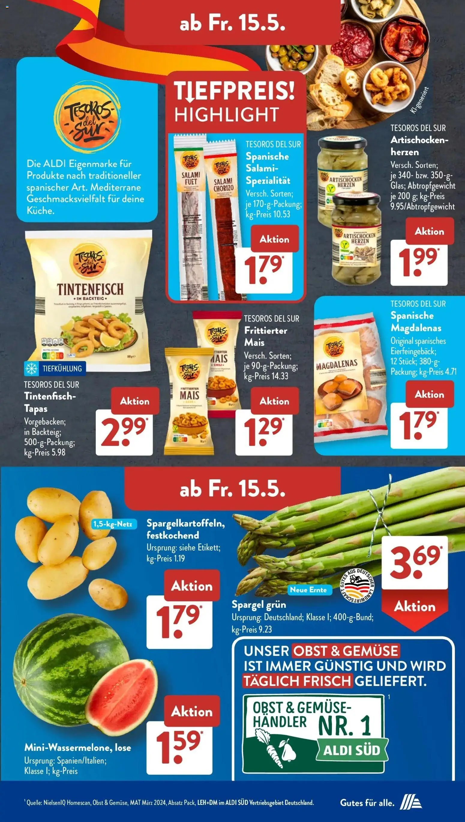 Aldi Süd Wochenangebote – gültig ab 11.05.2026 | Seite: 24 | Produkte: Tintenfisch, Spargel, Obst, Salami