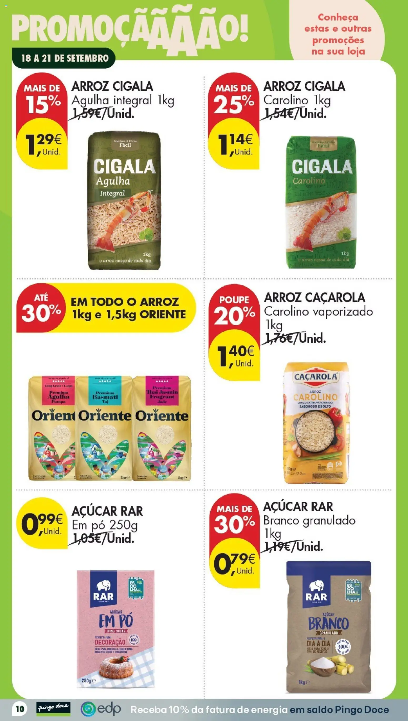 Pingo Doce Poupe este Fim de Semana │ válido de 18/09/2026 | Página: 10 | Produtos: Açúcar em pó, Decoração, Arroz, Açúcar