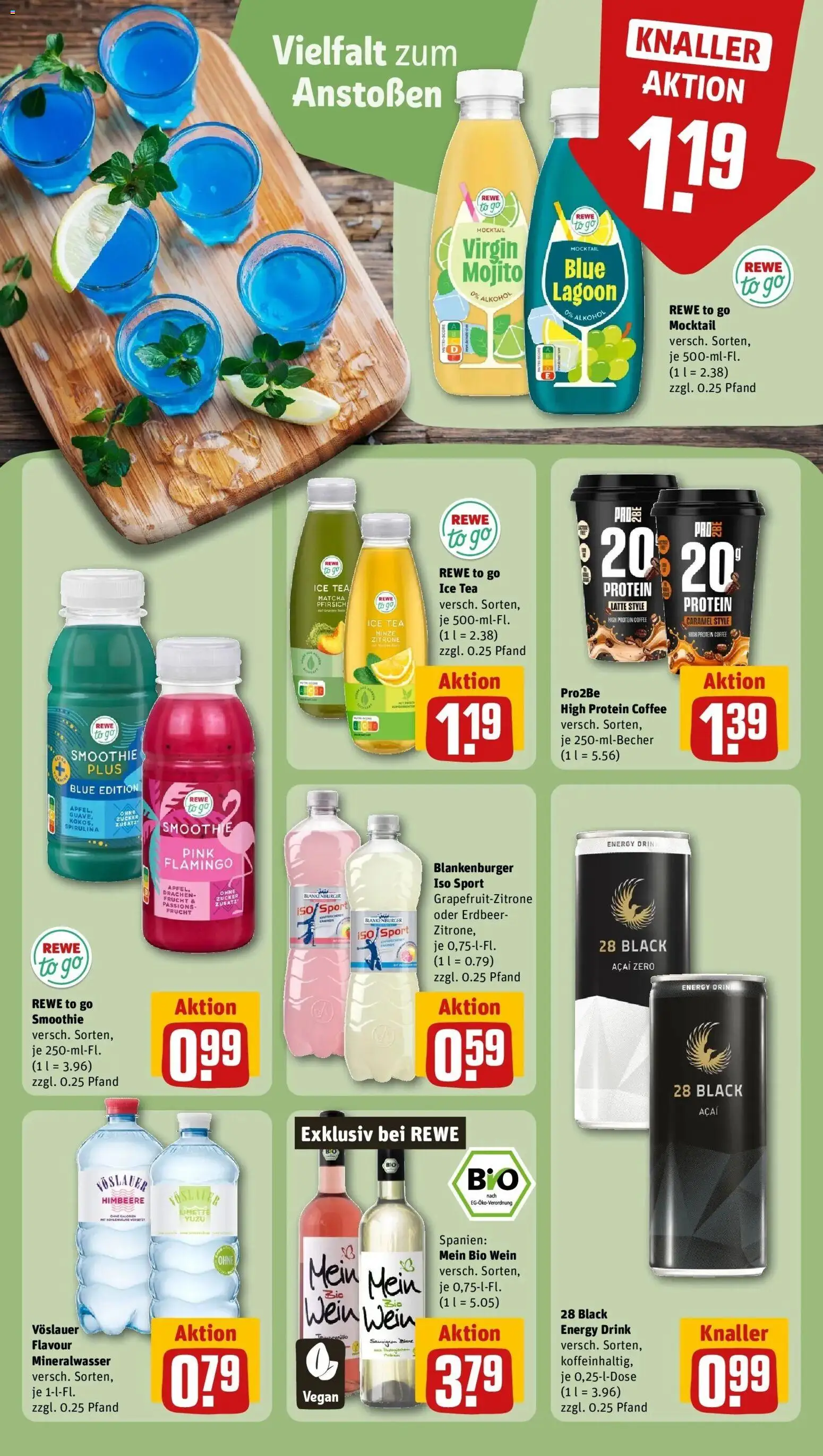 REWE Prospekt ab 24.08.2026 zum Blättern » Angebote | Seite: 18 | Produkte: Energy, Alkohol, Zucker, Pfirsich