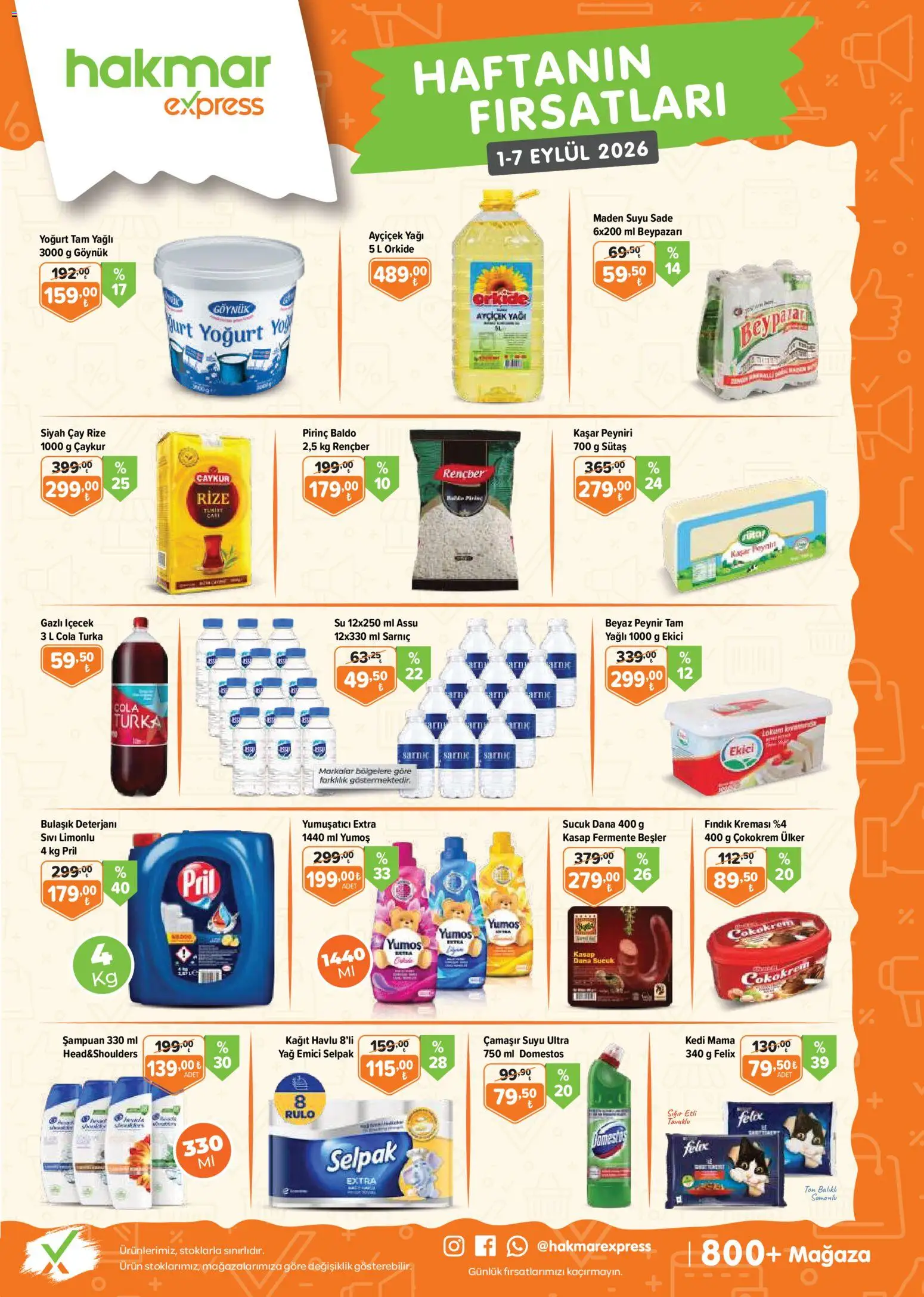 Hakmar Express Katalog - 01 Eylül 2026 tarihinden itibaren geçerlidir | Sayfa: 1 | Ürünler: Bulaşık deterjanı, Çay, Kağıt havlu, Maden suyu