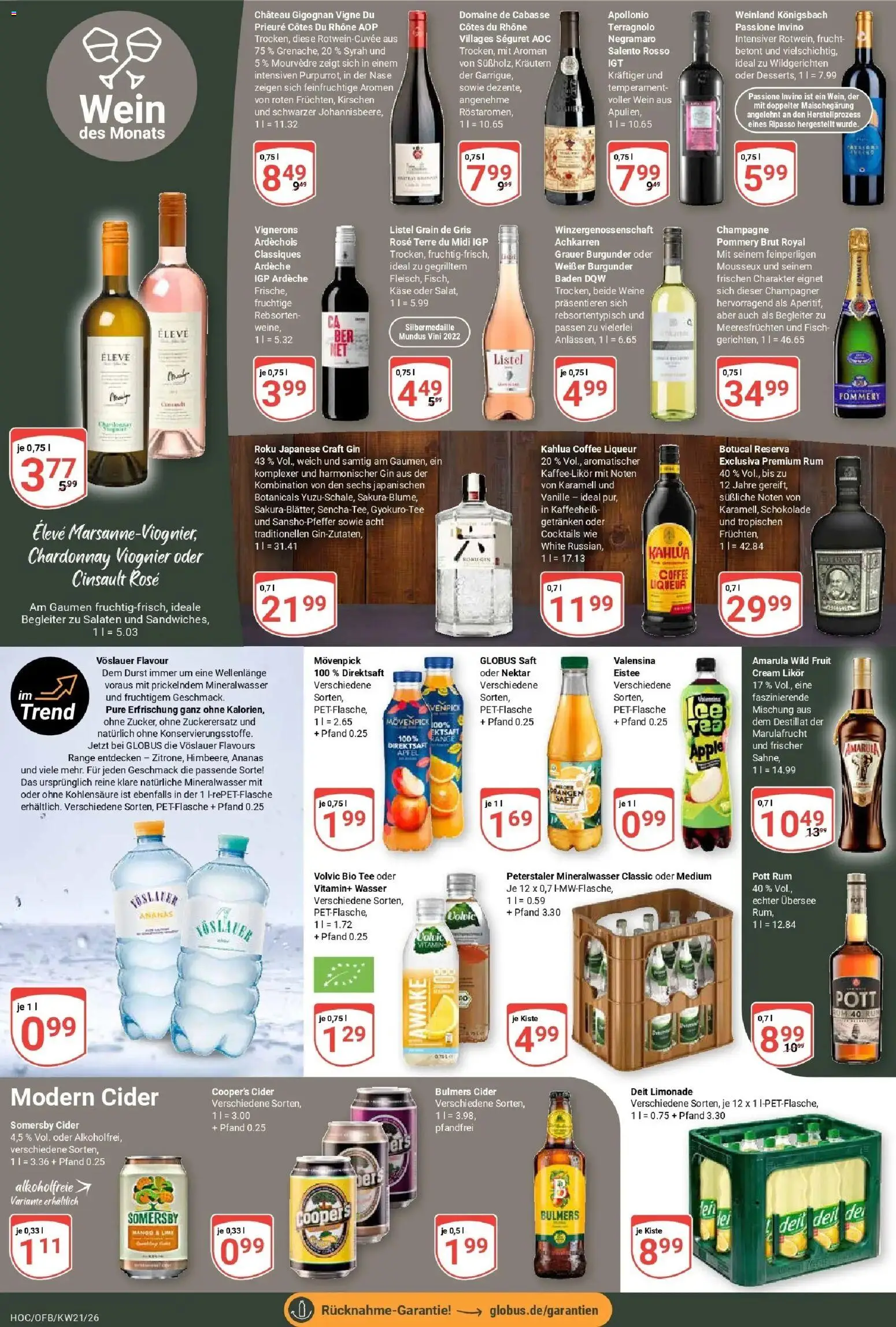Globus Prospekt Hockenheim – gültig ab 17.05.2026 | Seite: 15 | Produkte: Käse, Limonade, Wein, Volvic