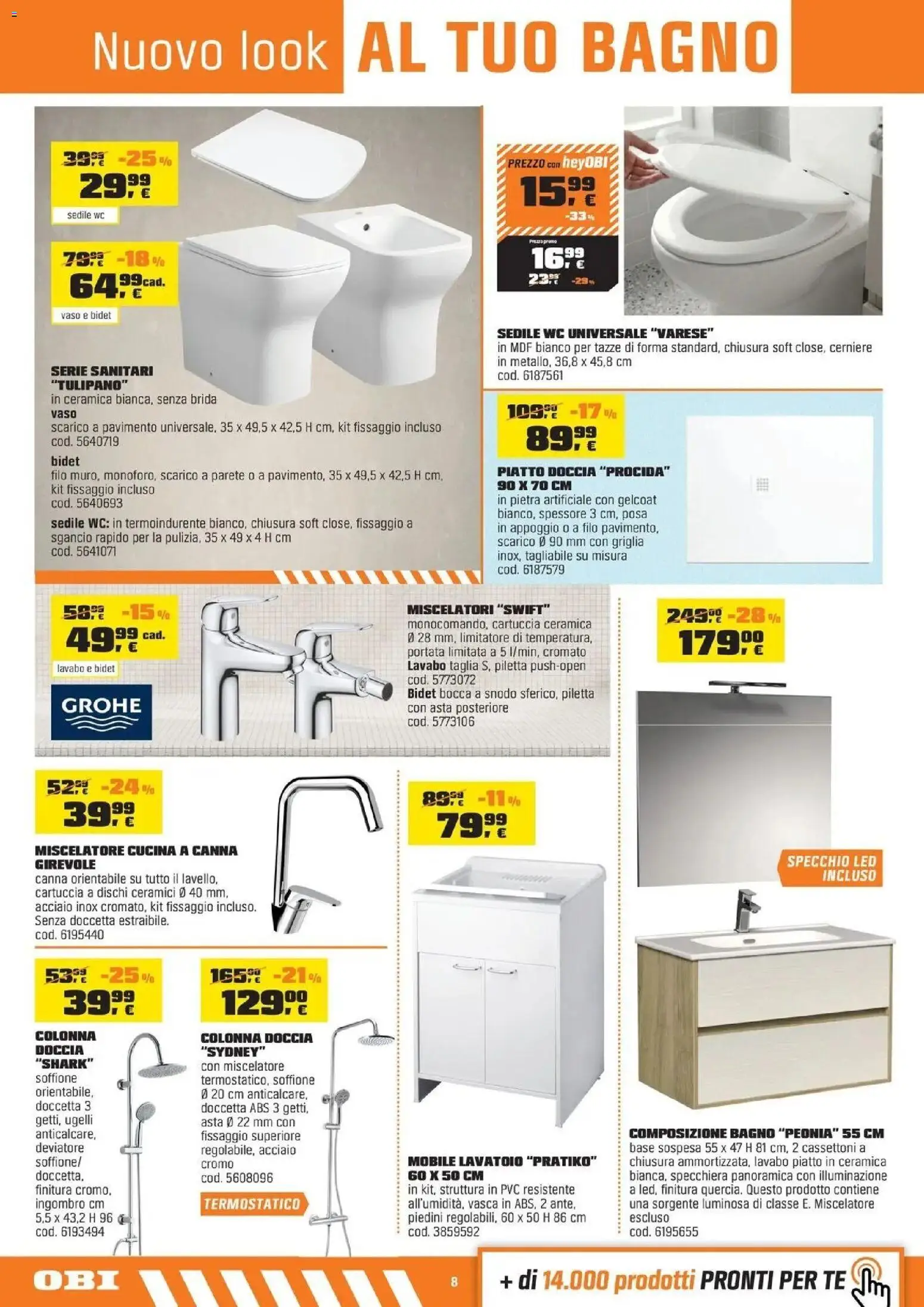 Nuovo OBI volantino attuale dal 15/10/2026 > offerte anteprima 🛍️ | Pagina: 8 | Prodotti: Pavimento, Griglia, Bagno, Illuminazione