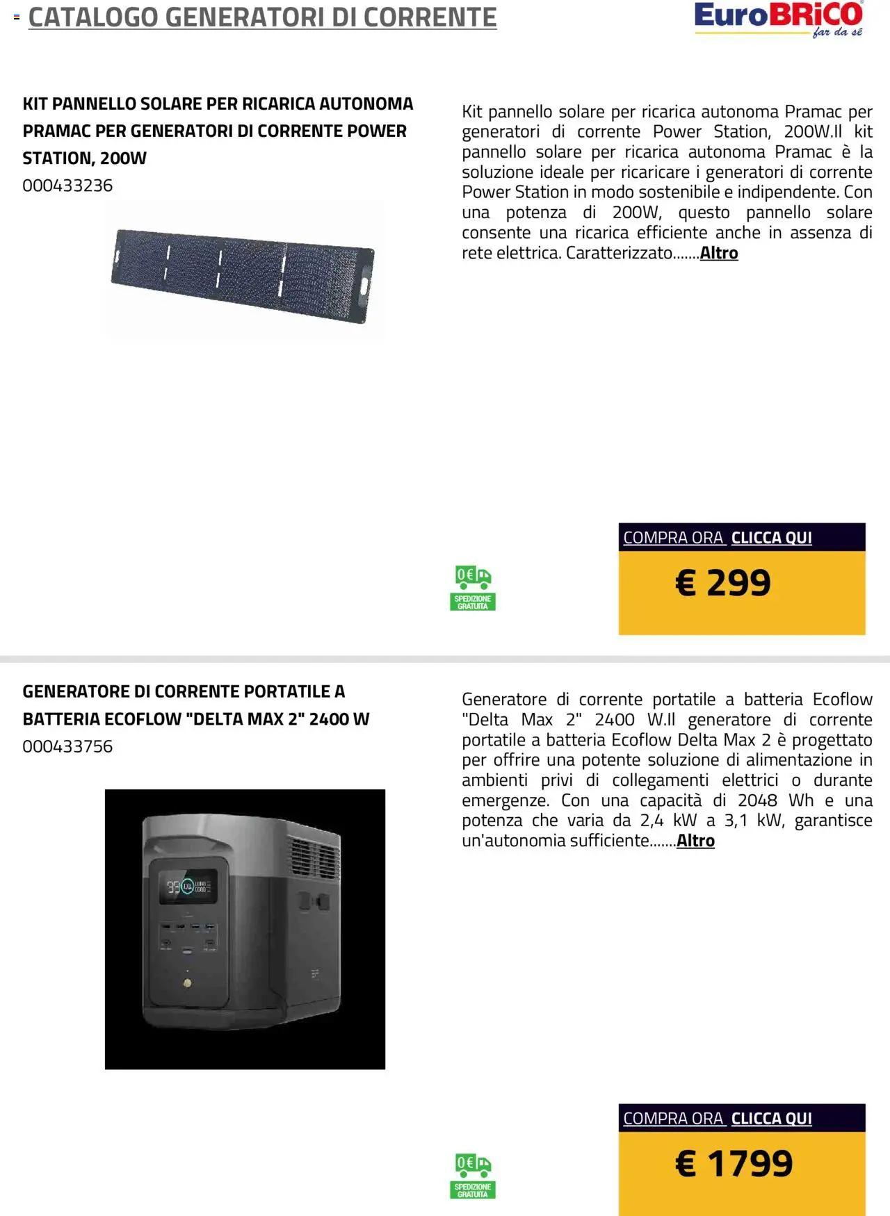 Volantino Eurobrico del 23.07.2025 | Pagina: 25 | Prodotti: Generatore, Batteria
