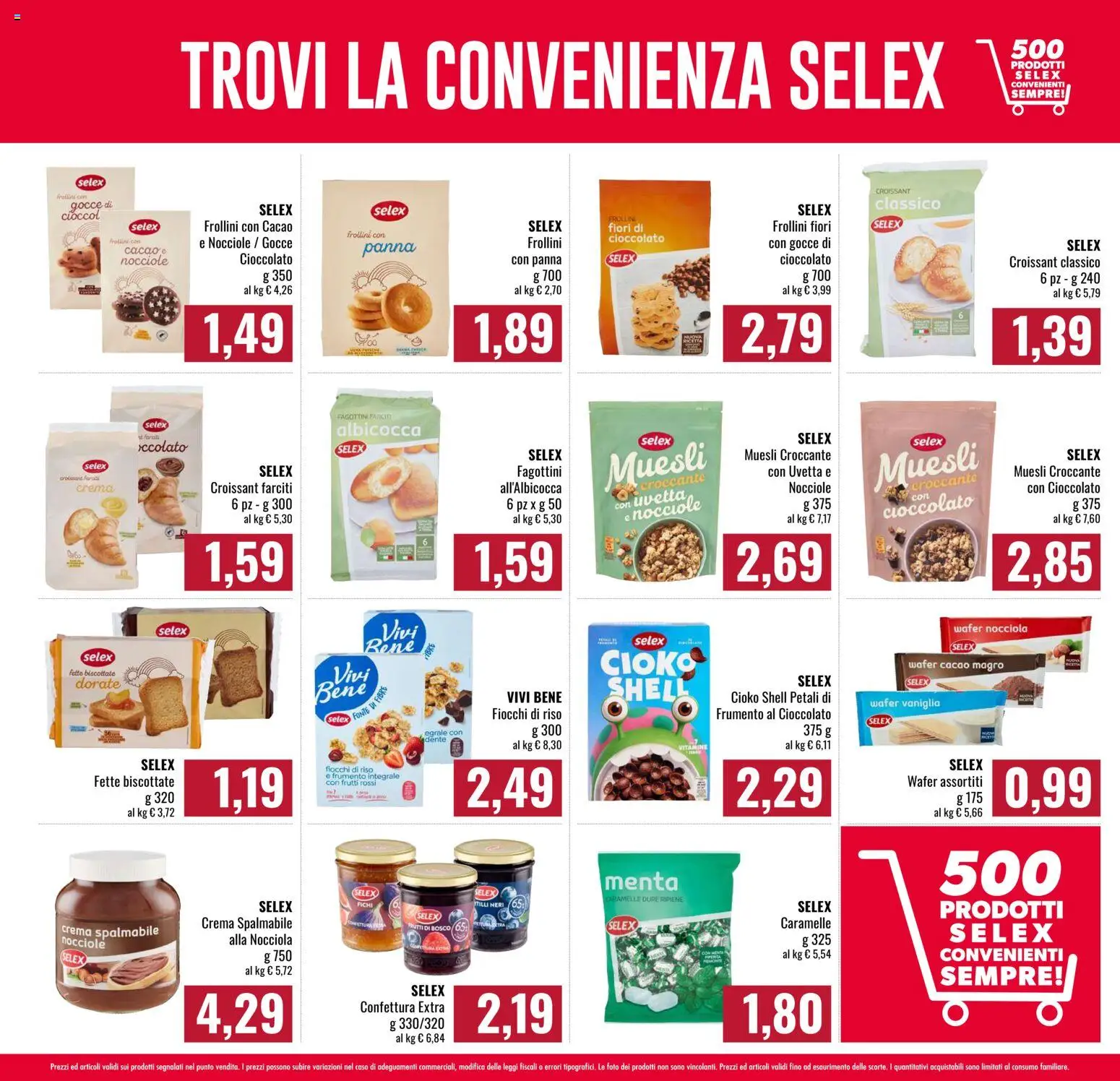 Volantino Famila del 26.02.2026 | Pagina: 9 | Prodotti: Crema, Caramelle, Croissant, Frollini