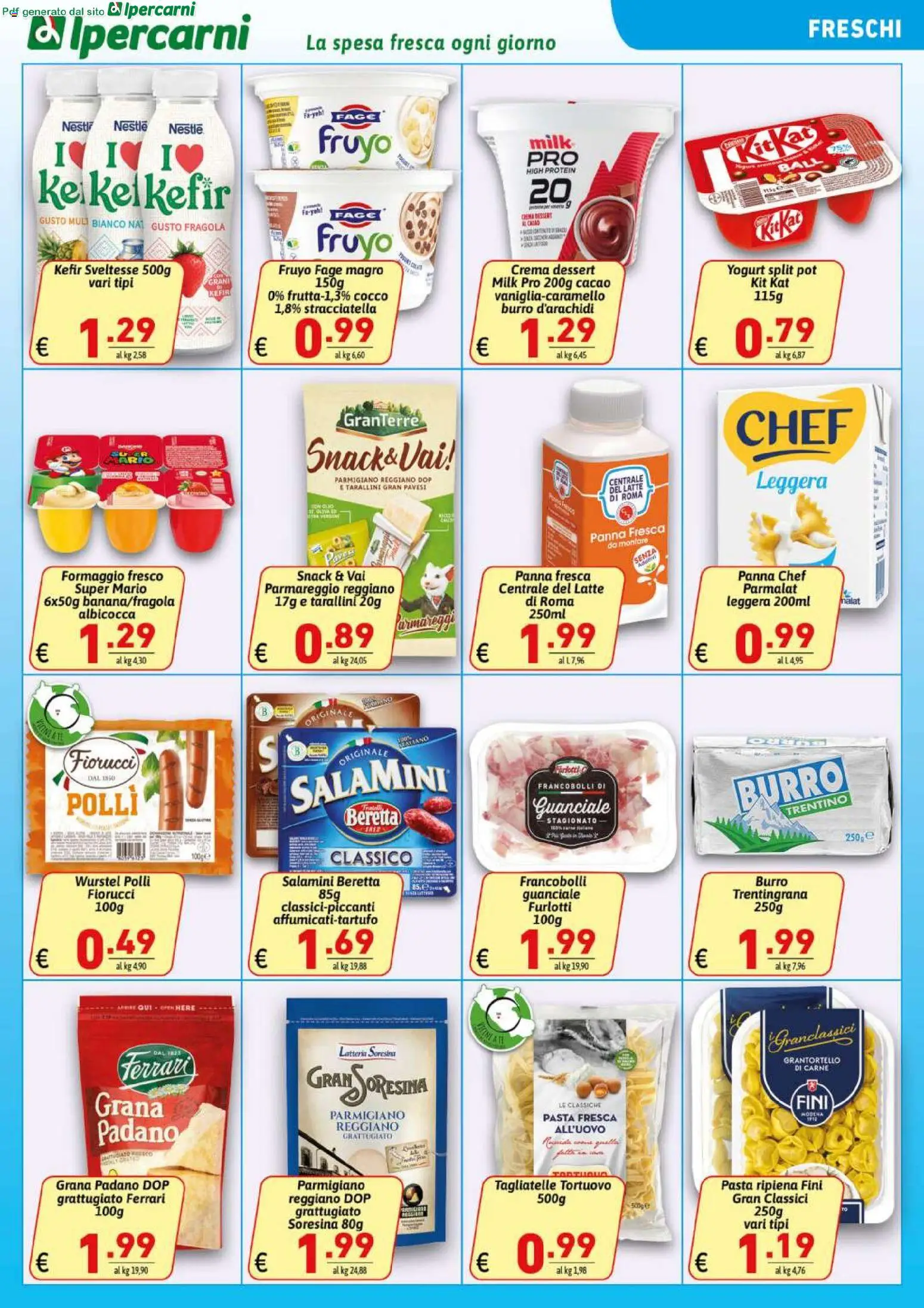 Volantino Ipercarni del 29.04.2026 | Pagina: 13 | Prodotti: Yogurt, Tagliatelle, Panna, Parmigiano reggiano