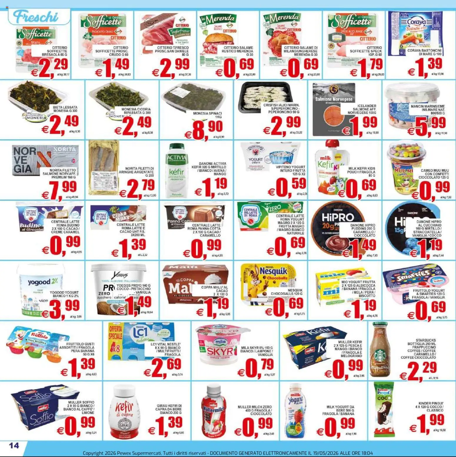 Volantino Pewex del 20.05.2026 | Pagina: 14 | Prodotti: Frutta, Zucchero, Lampone, Bottiglia