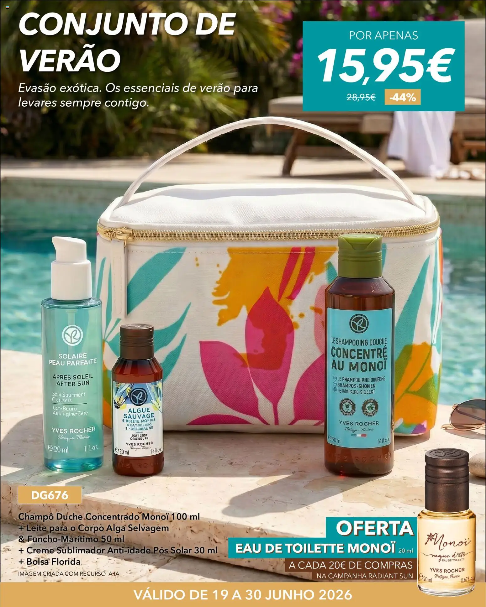Yves Rocher Radiant sun │ válido de 19/06/2026 | Página: 19 | Produtos: Bolsa, Eau de toilette, Leite, Creme