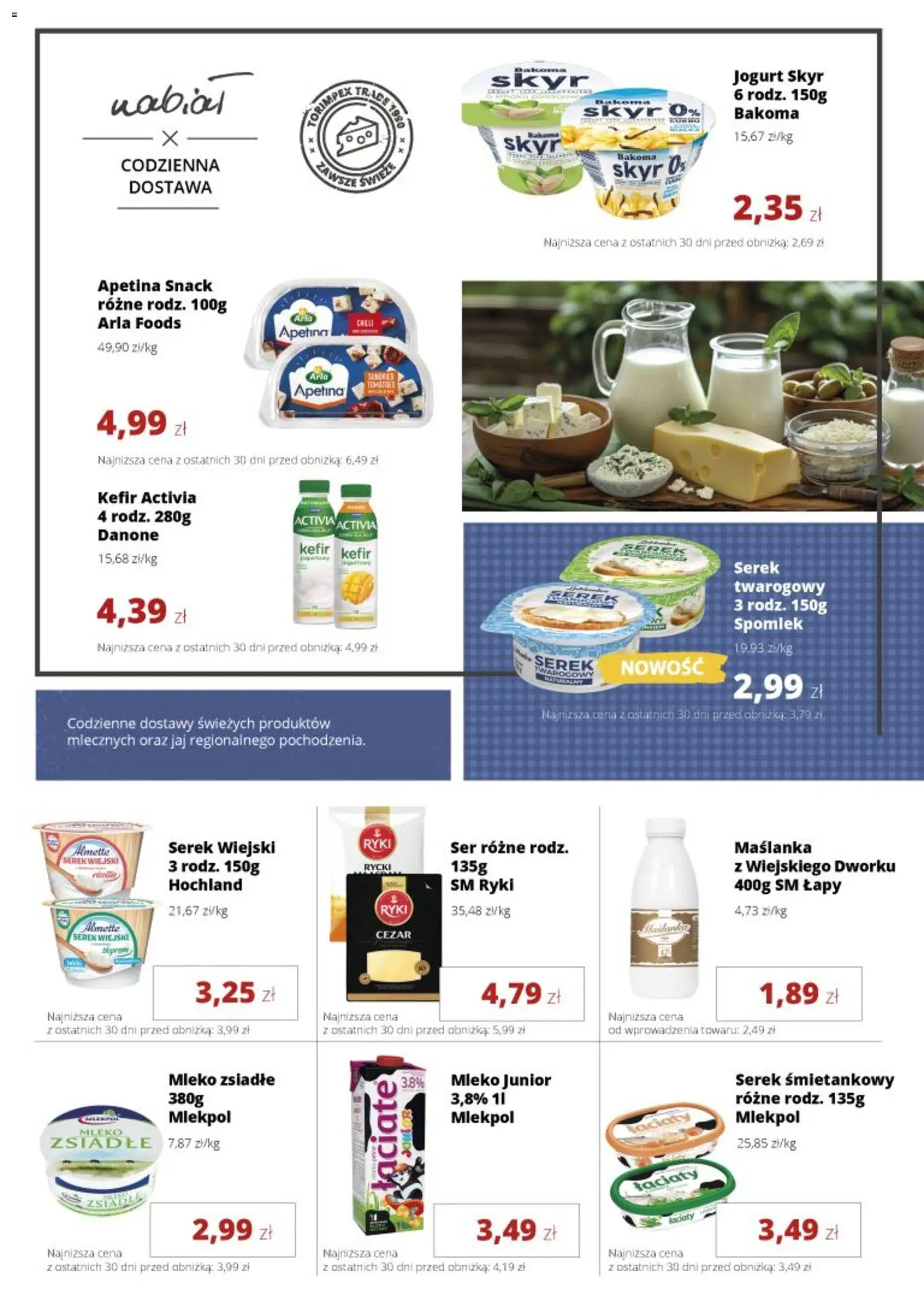 Torimpex gazetka od 04.05.2026 | Strona: 2 | Produkty: Maślanka, Serek wiejski, Jogurt, Skyr