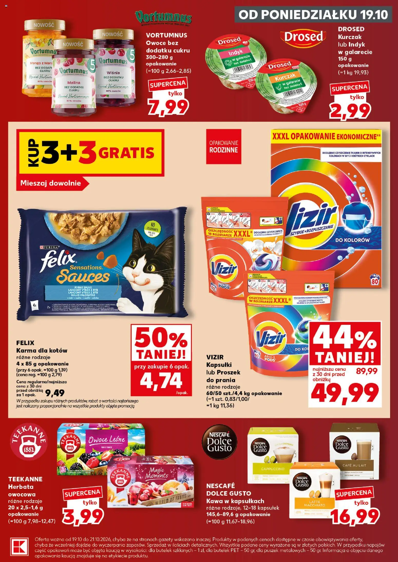 Kaufland Polsko leták - Mocny start od 19.10.2026 | Strana: 3 | Produkty: Felix, Cafe au lait, Nescafé, Cappuccino
