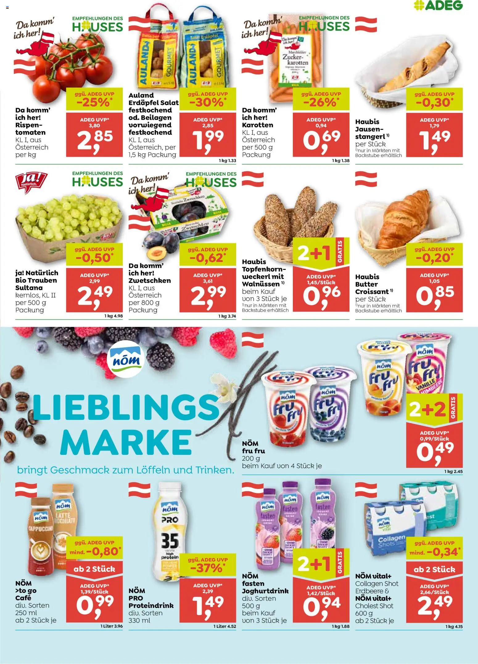 ADEG Flugblatt gültig ab 27.08.2026 | Seite: 3 | Produkte: Salat, Vanille, Butter, Tomaten