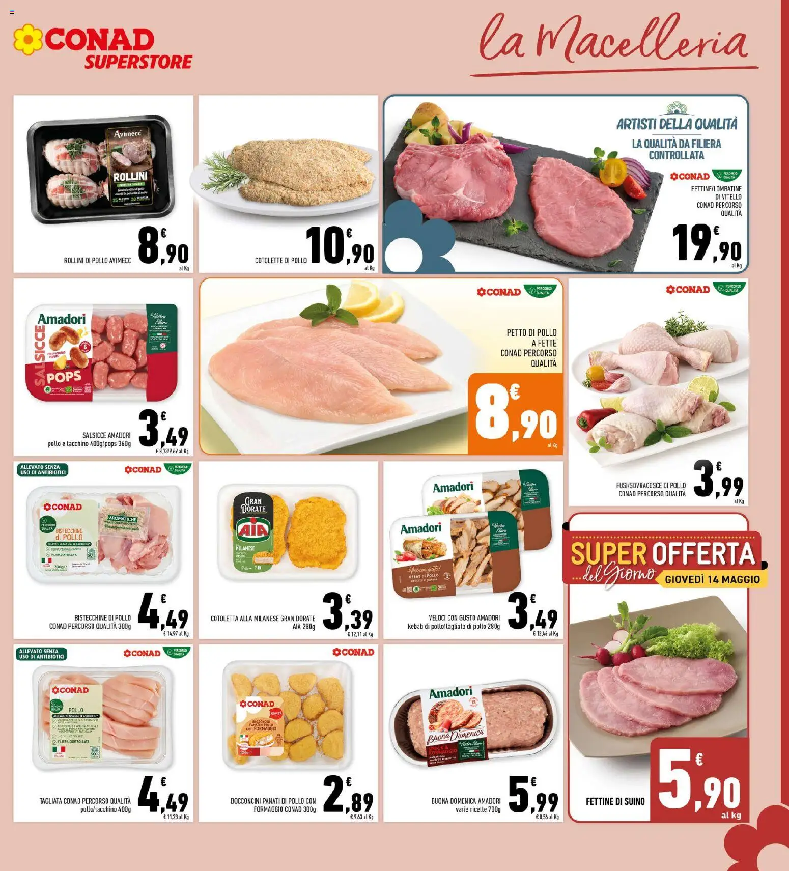 Volantino Conad del 06.05.2026 | Pagina: 7 | Prodotti: Suino, Tacchino, Formaggio, Vitello