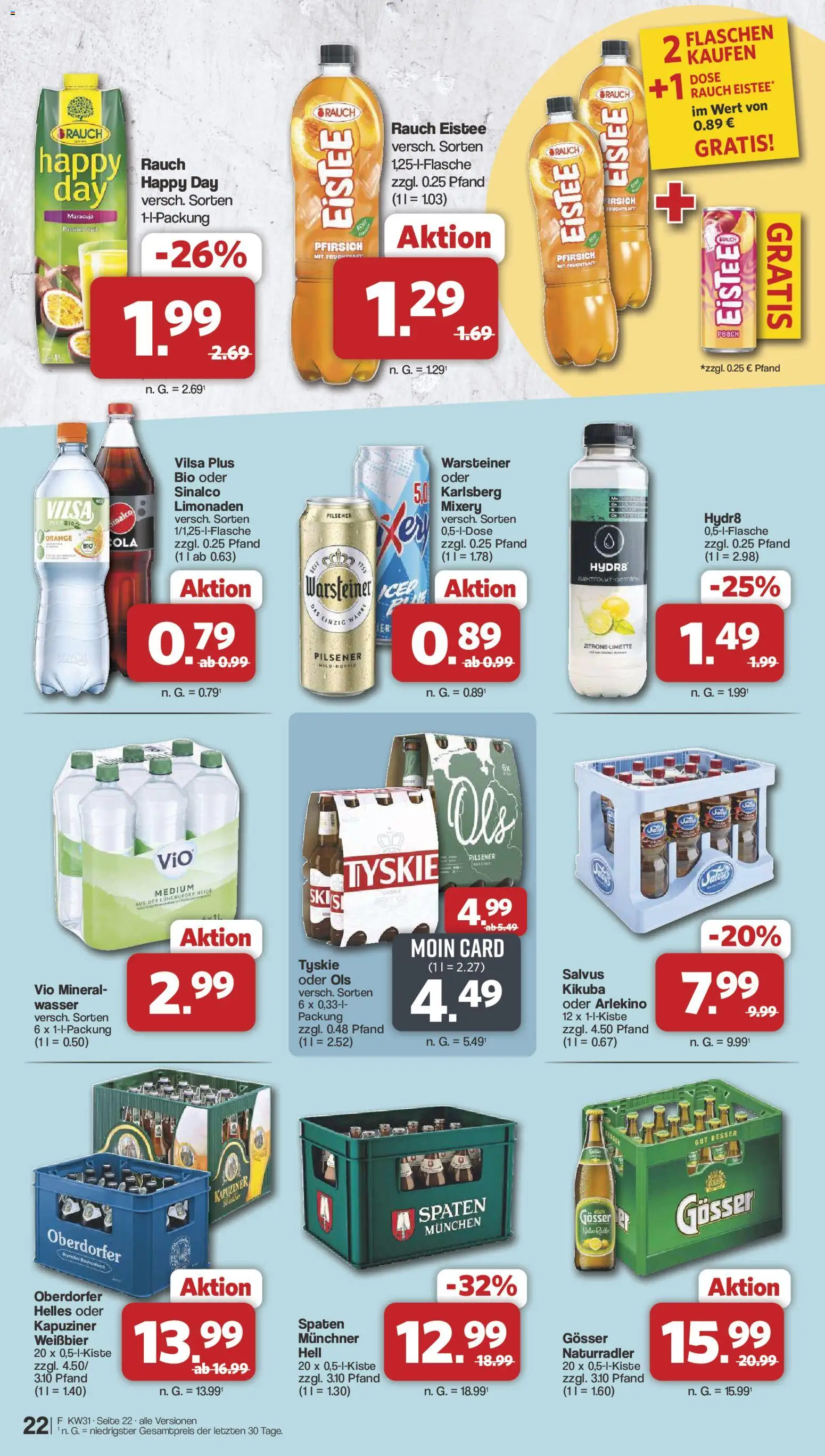 Famila Nordwest Prospekt – gültig ab 27.07.2026 | Seite: 22 | Produkte: Weißbier, Wasser, Warsteiner, Mixery