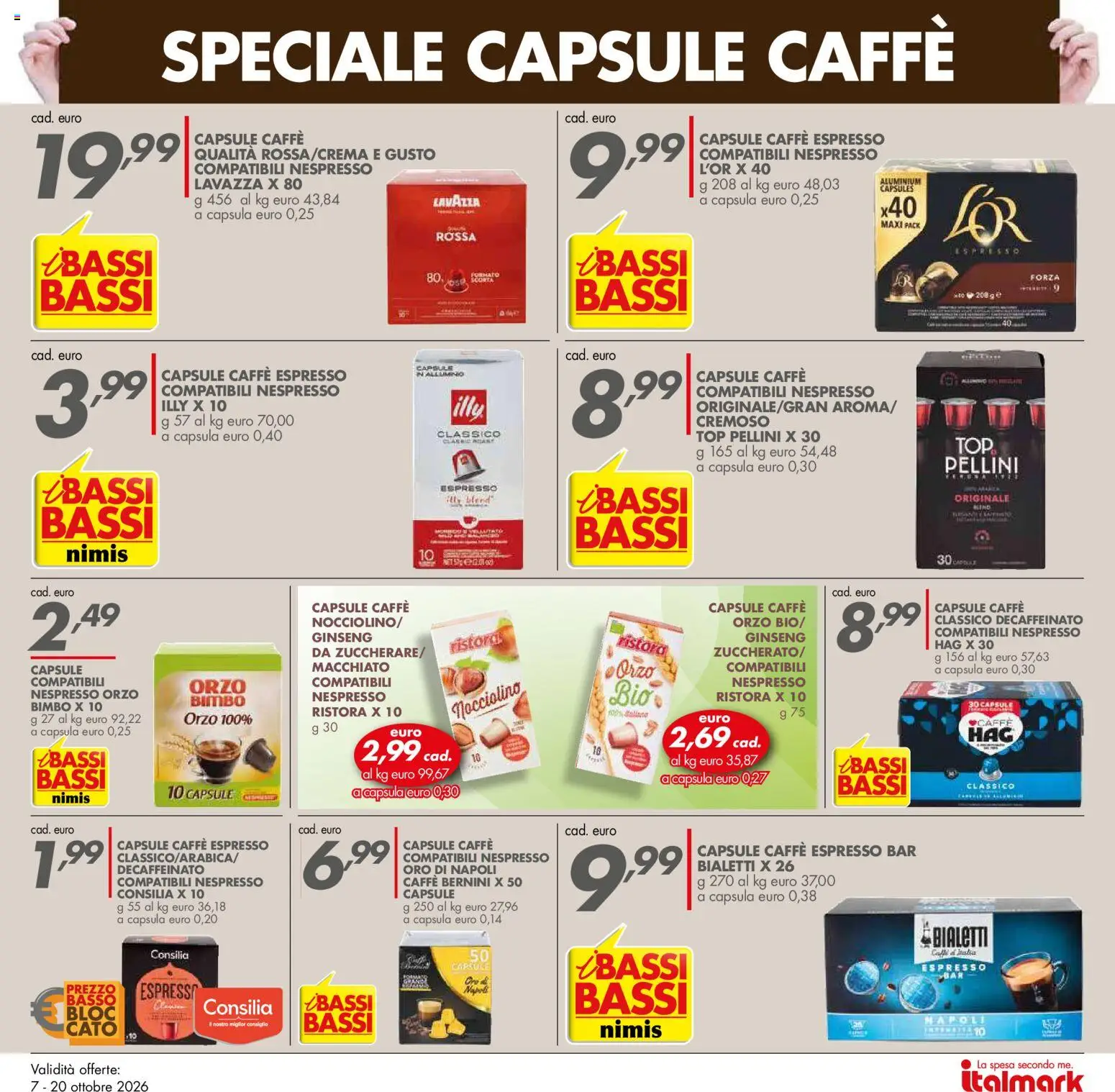 Volantino Italmark del 07/10/2026 | Pagina: 9 | Prodotti: Caffè, Top, Lavazza, Pellini