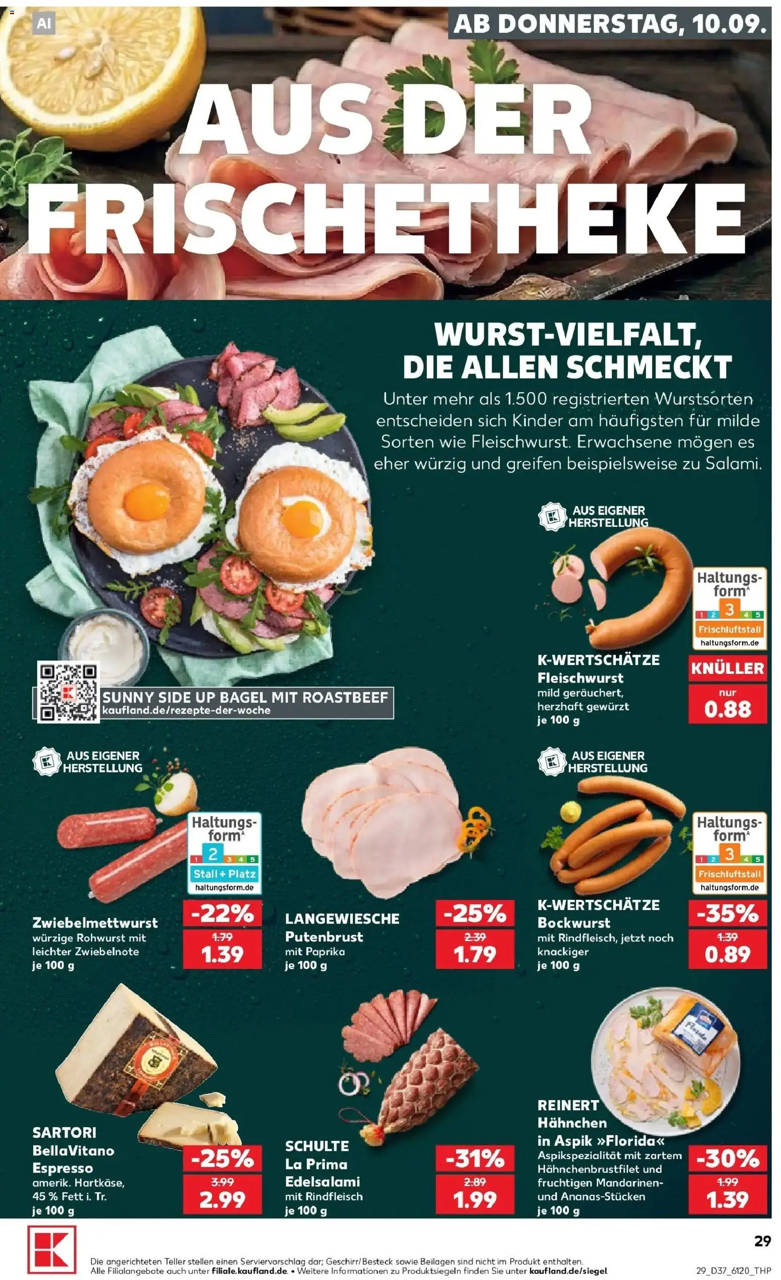 Prospekt Kaufland ab 07.09.2026 » Angebote Online zum Blättern | Seite: 38 | Produkte: Bockwurst, Putenbrust, Hahnchen, Roastbeef