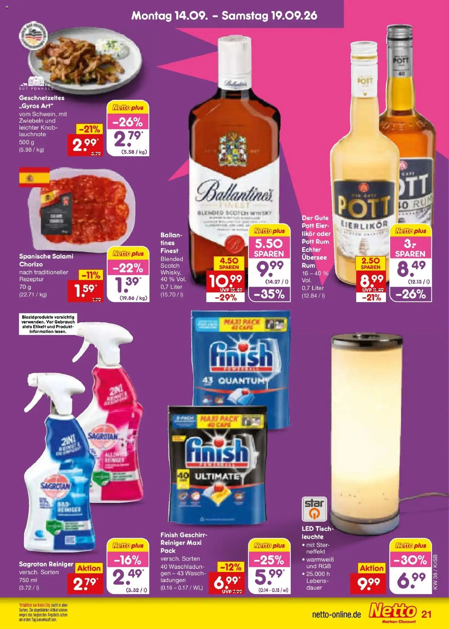 Netto Marken-Discount Prospekt Baesweiler – gültig ab 14.09.2026 | Seite: 31 | Produkte: Eier, Tisch, Likör, Zwiebeln