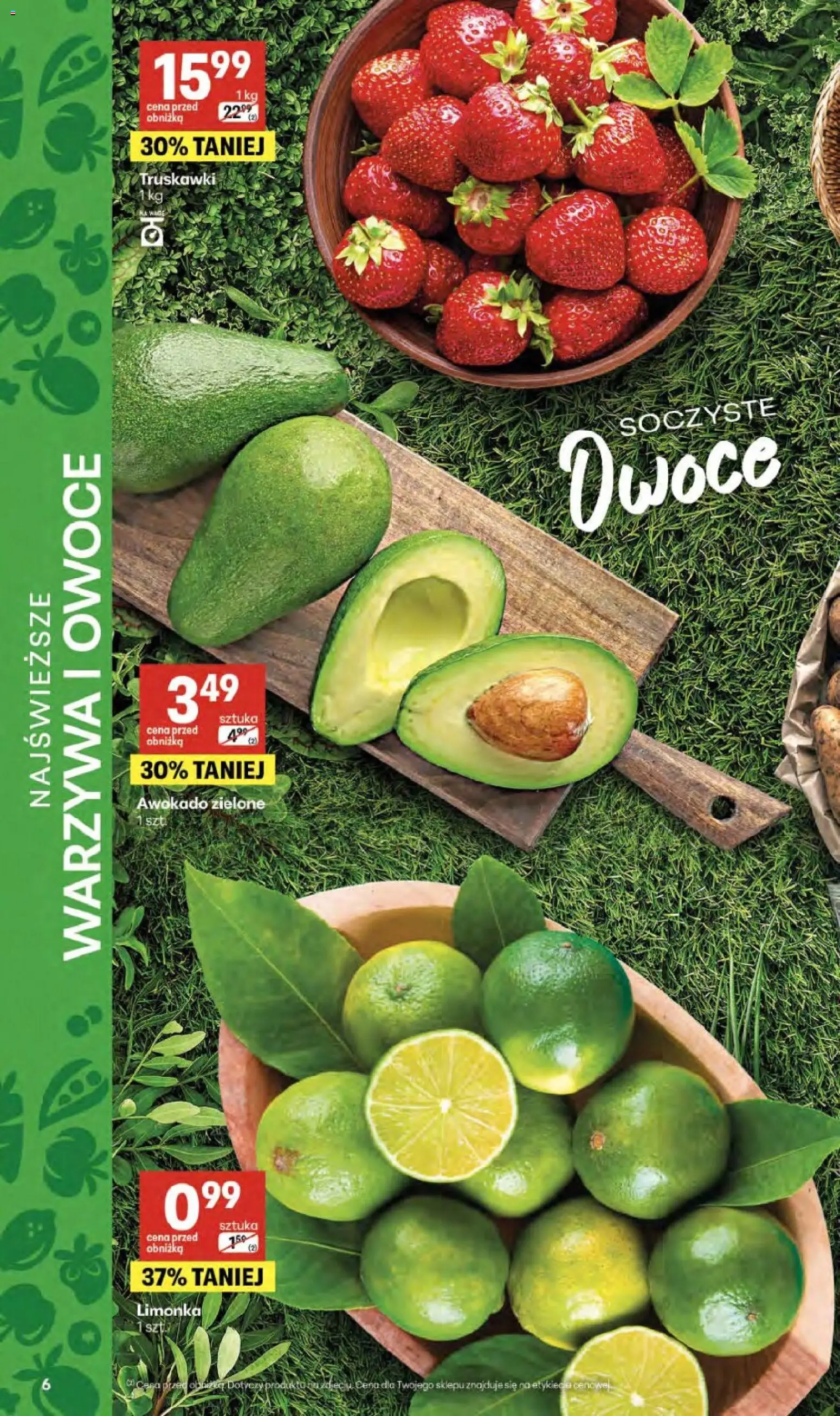 Delikatesy Centrum gazetka od 09.04.2026 | Strona: 6 | Produkty: Limonka, Truskawki, Awokado, Warzywa