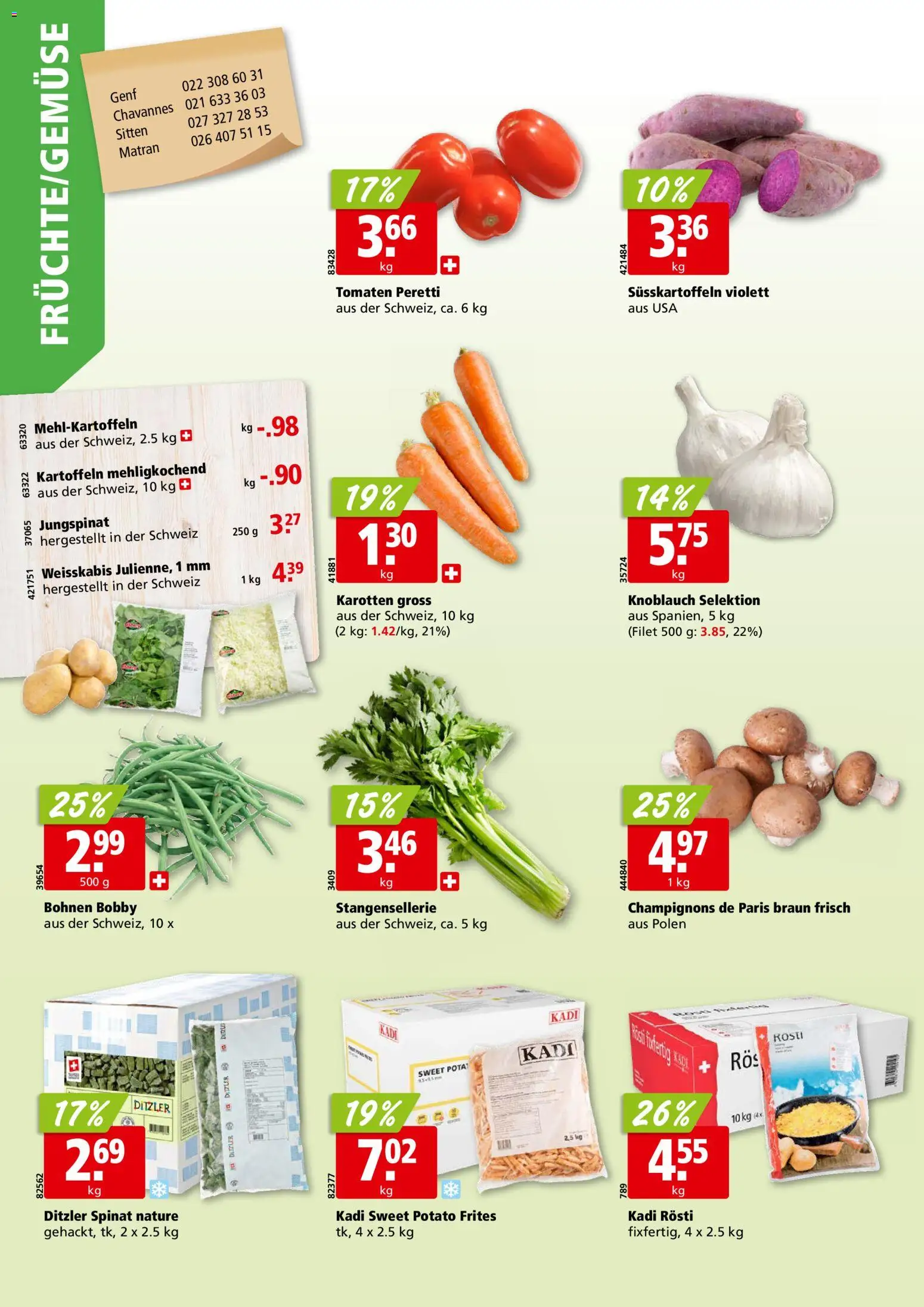 Aligro aktionen Chavannes, Matran, Genf, Sitten – gültig ab 06.07.2026 | Seite: 2 | Produkte: Champignons, Tomaten, Kartoffeln, Knoblauch