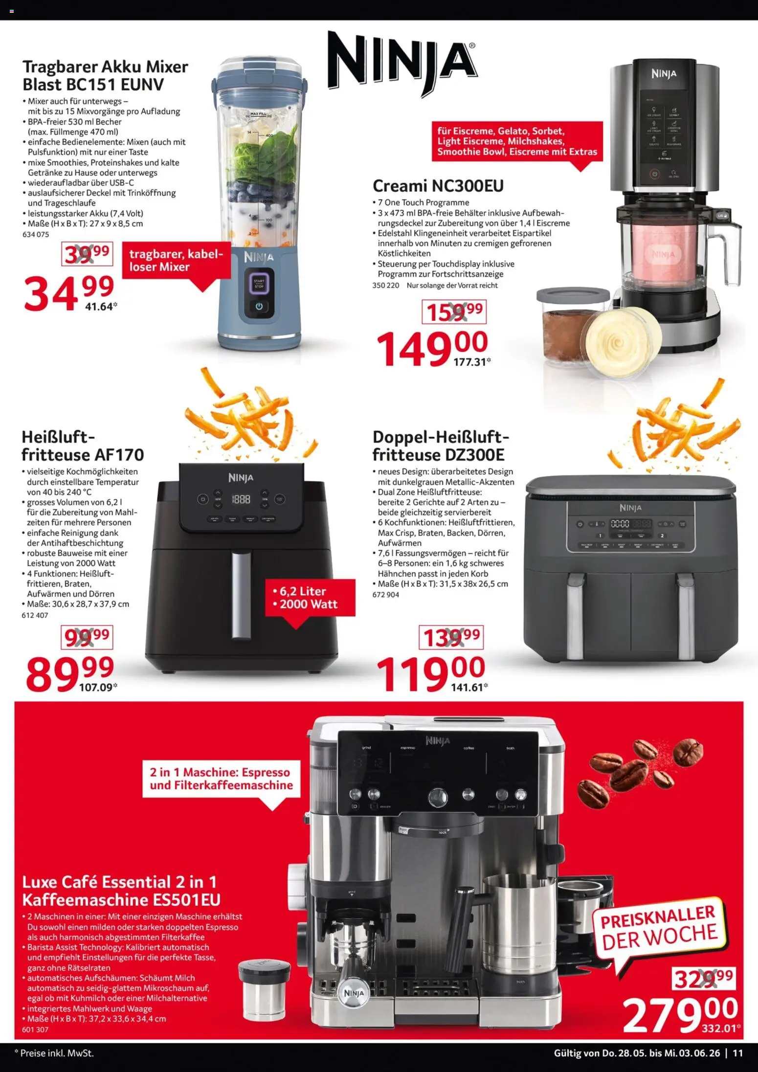 Selgros Non Food – gültig ab 28.05.2026 | Seite: 11 | Produkte: Kaffeemaschine, Hahnchen, Eiscreme, Filterkaffeemaschine