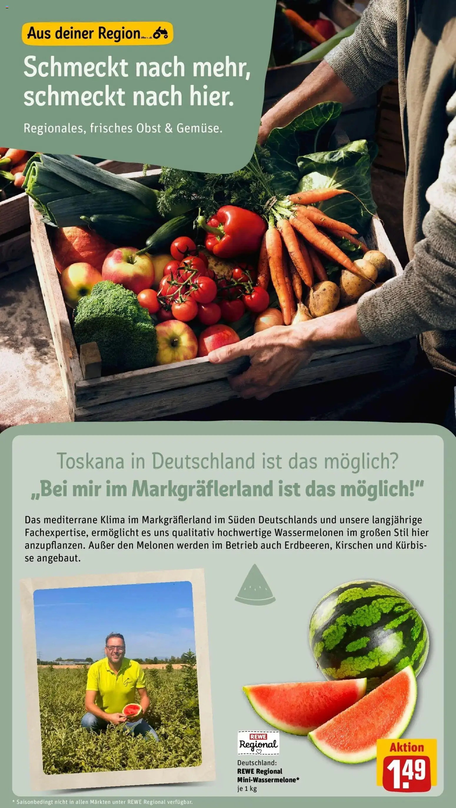 REWE Prospekt ab 17.08.2026 zum Blättern » Angebote | Seite: 10 | Produkte: Kirschen, Obst, Kürbis