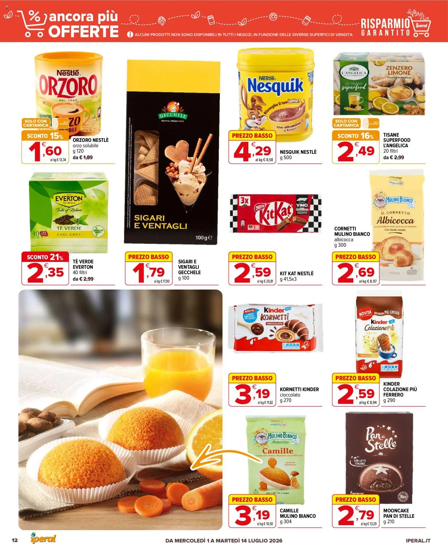 Volantino Iperal del 01/07/2026 | Pagina: 12 | Prodotti: Tè, Cornetto, Latte, Limone