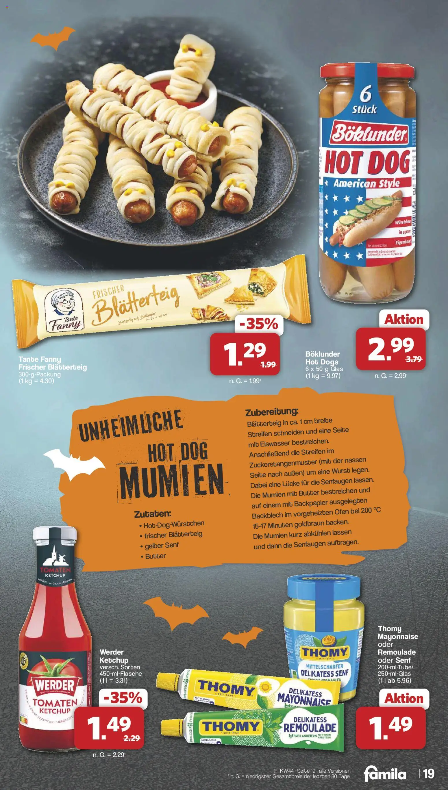 Famila Nordwest Prospekt – gültig ab 26.10.2026 | Seite: 19 | Produkte: Ofen, Butter, Tomaten, Ketchup