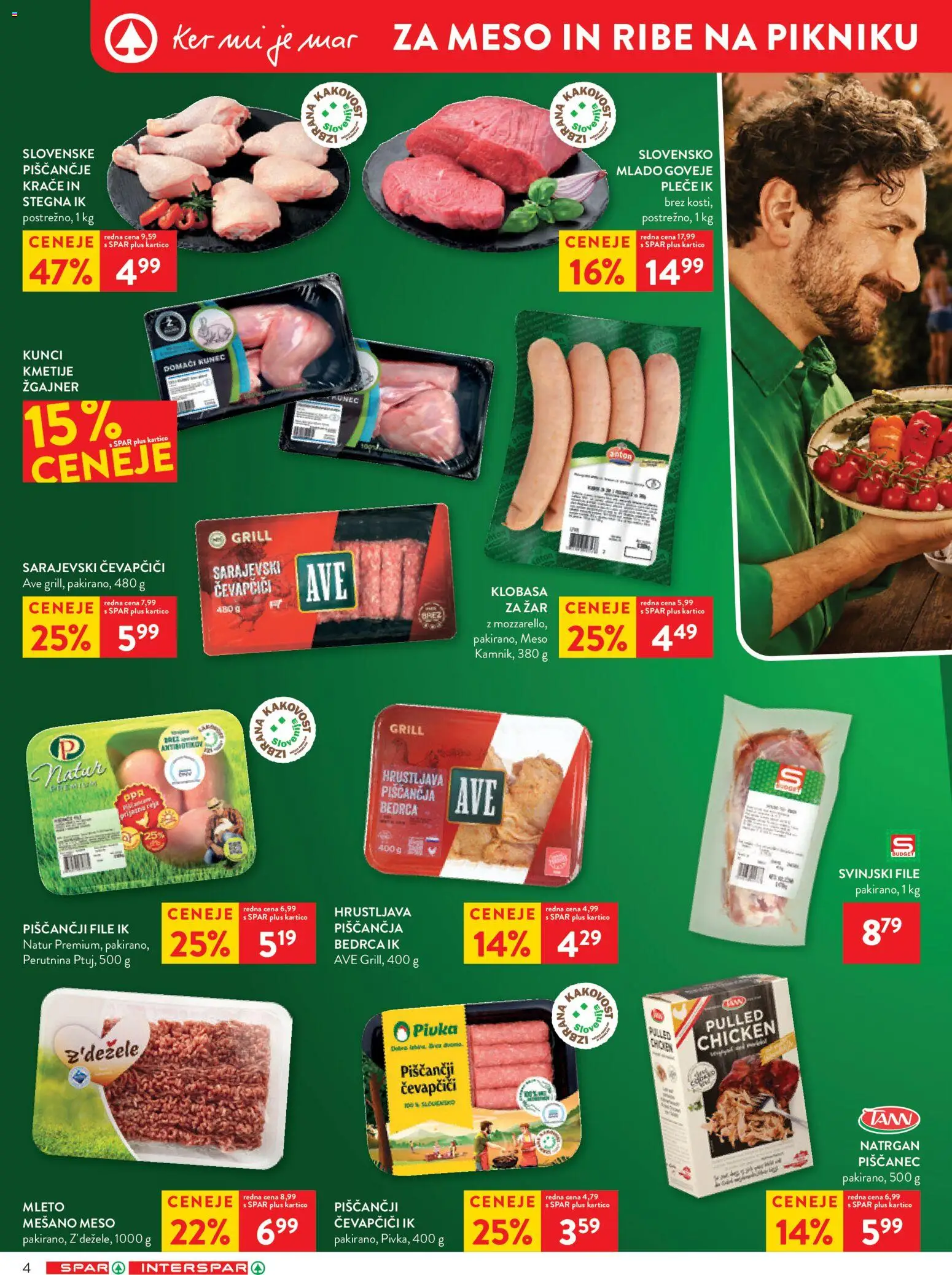 Novi Spar katalog ponudbe – veljaven od 12.08.2026 | Stran: 4 | Izdelki: Čevapčiči, Zar, Ribe, Grill