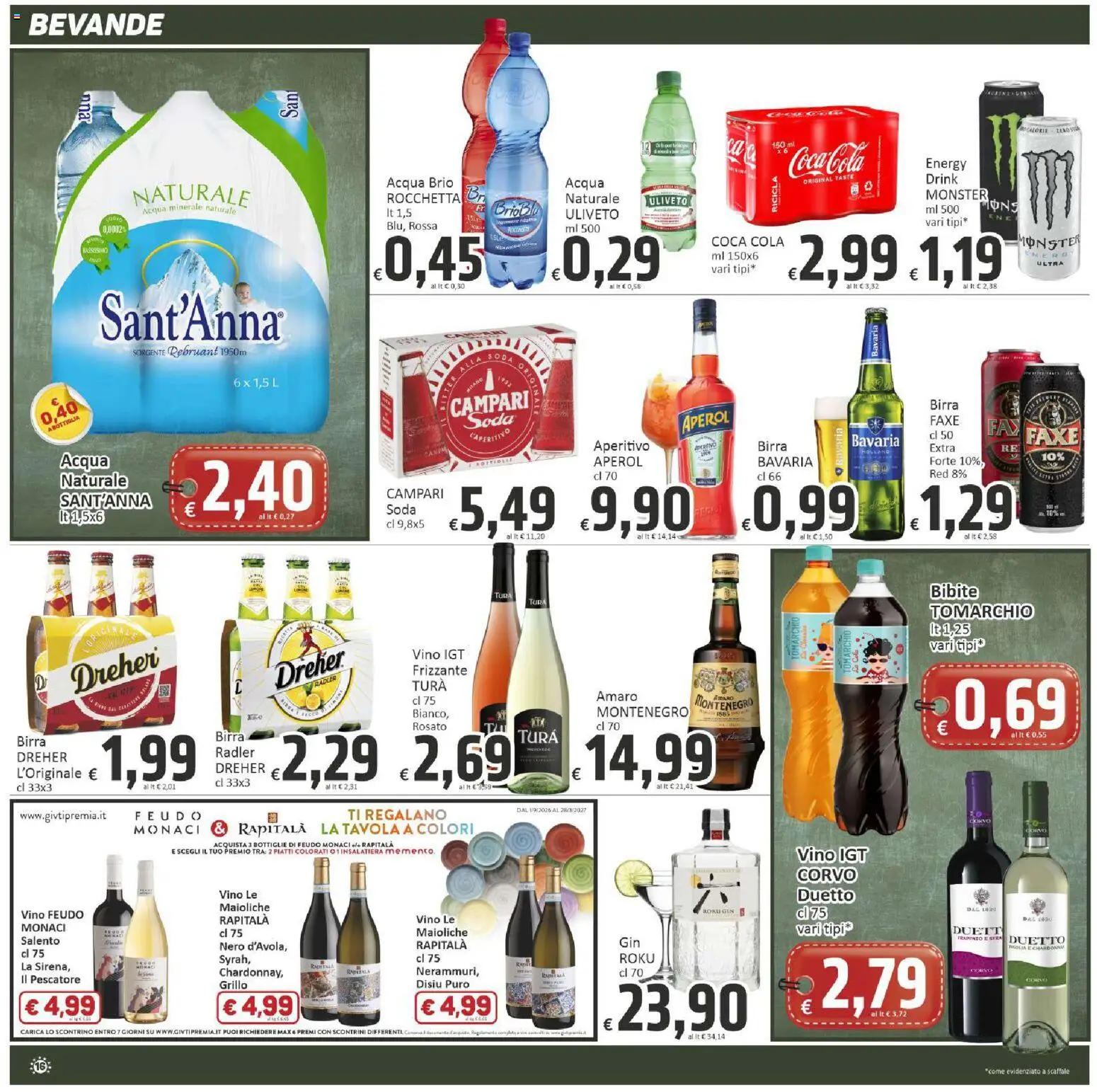 Volantino Paghi Poco del 22/09/2026 | Pagina: 16 | Prodotti: Birra, Acqua, Vino, Radler