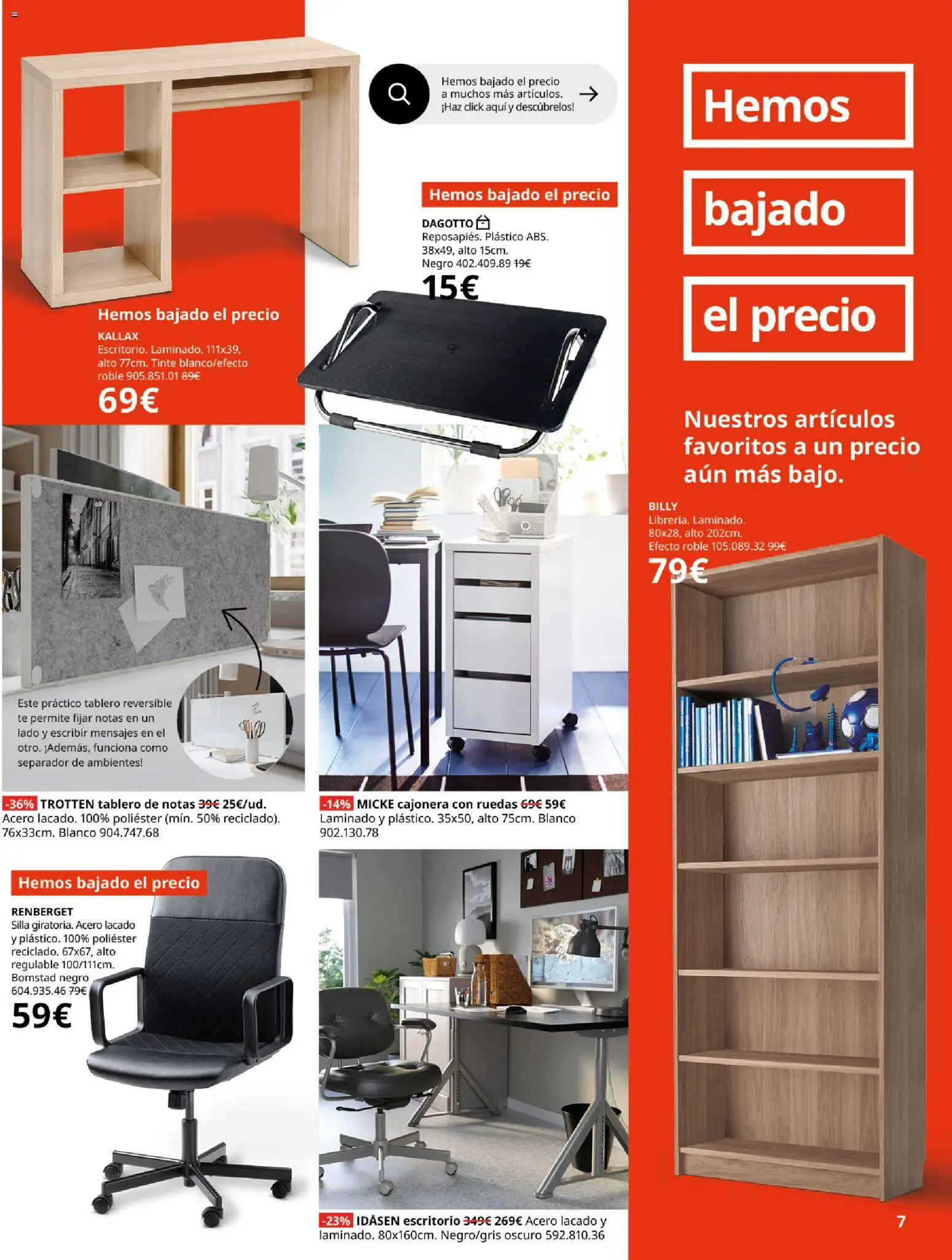IKEA - Hemos bajado el precio │ válido desde el 01.04.2026 | Página: 7 | Productos: Tinte, Té, Cajonera, Silla
