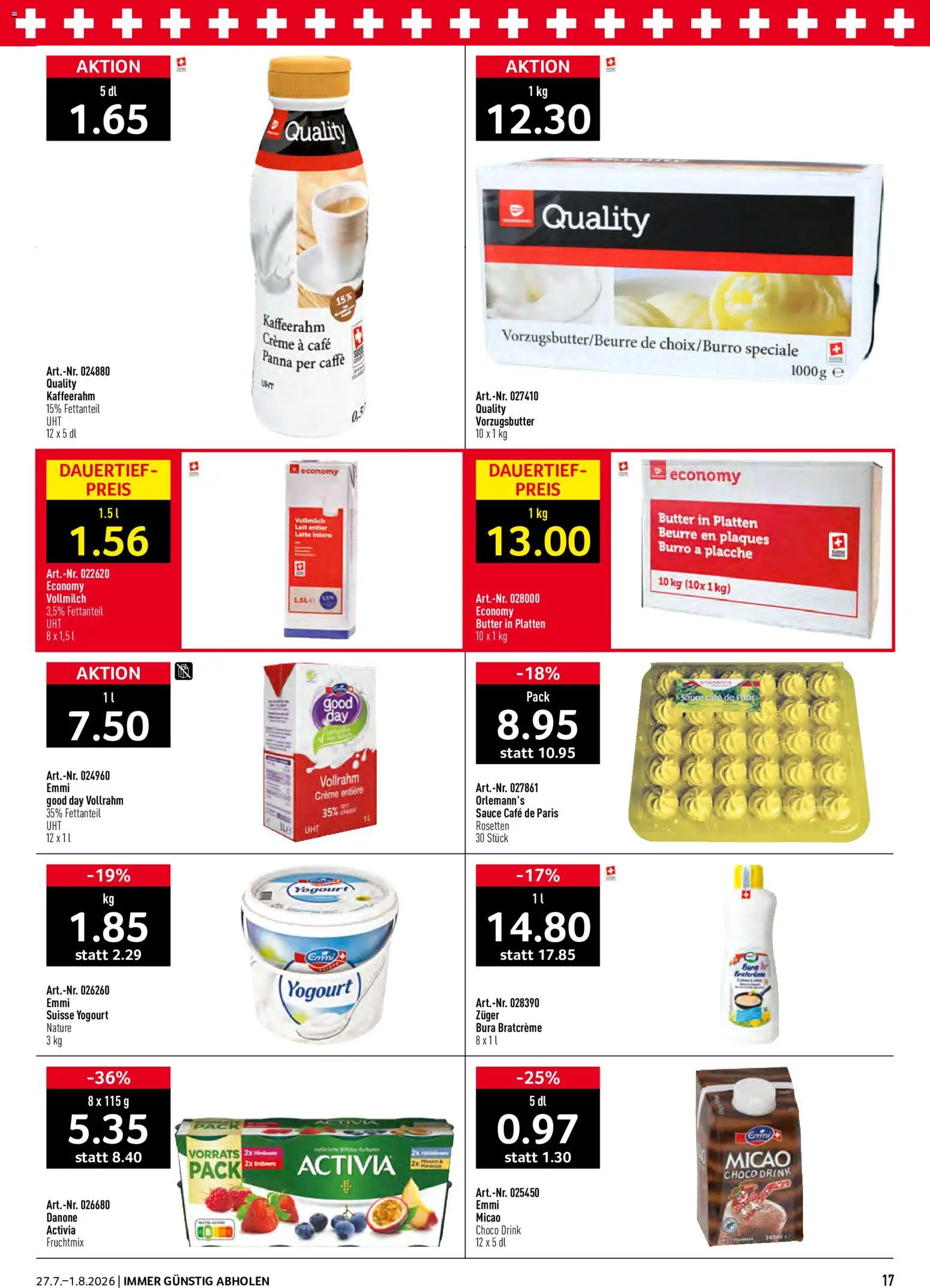 Prodega aktionen – gültig ab 27.07.2026 | Seite: 17 | Produkte: Butter, Creme