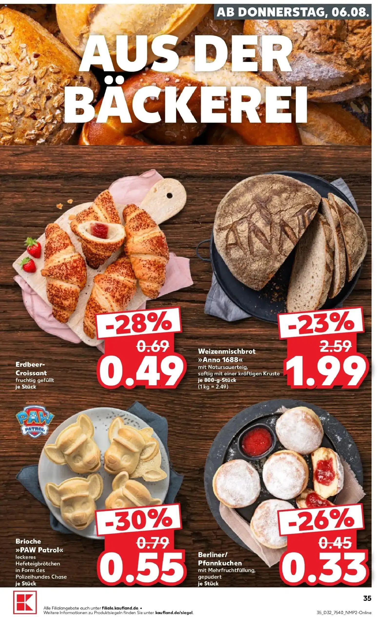 Kaufland Prospekt Eisenhüttenstadt – gültig ab 03.08.2026 | Seite: 44 | Produkte: Bäckerei, Pfannkuchen, Croissant