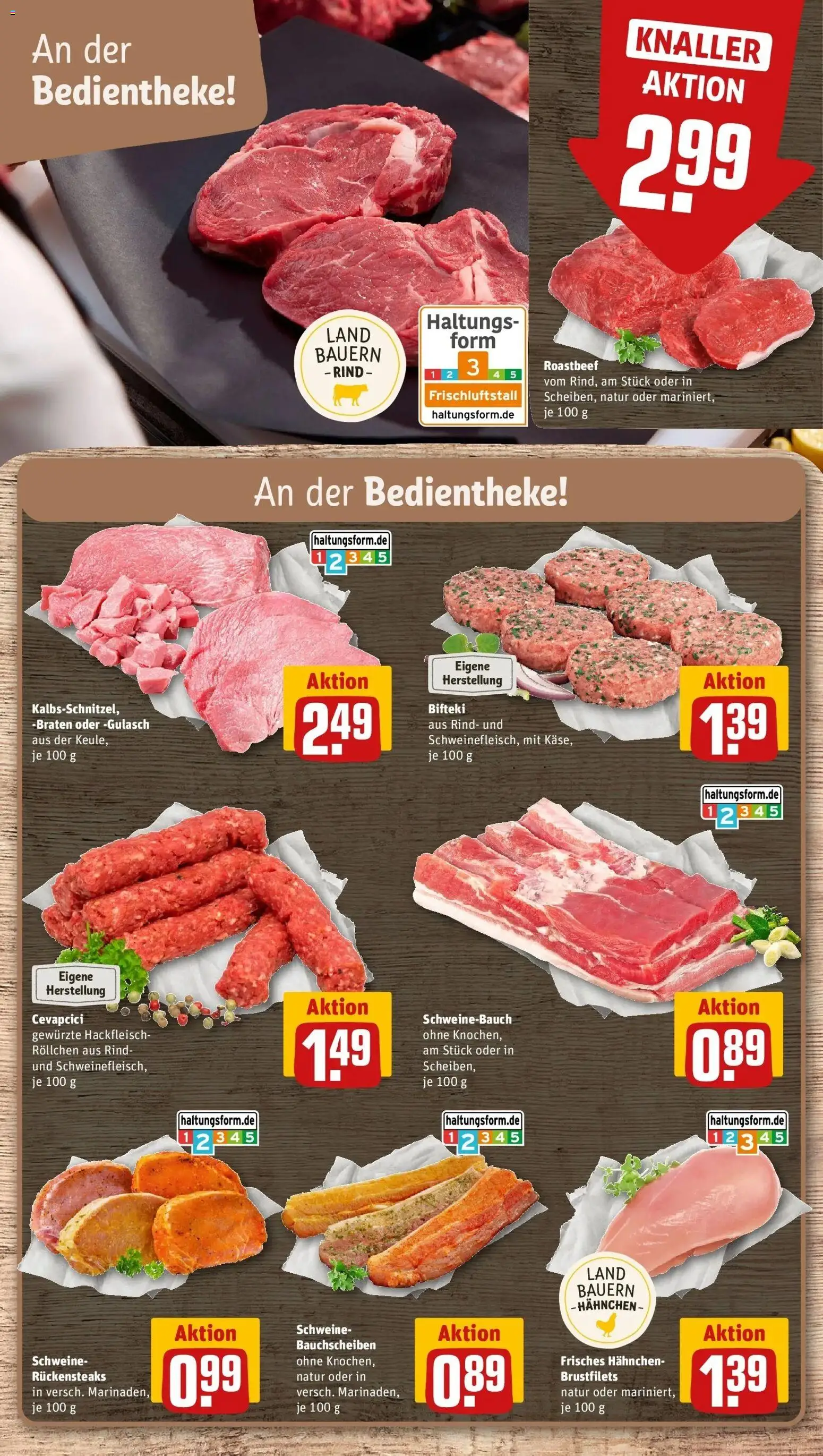 Rewe Prospekt Laupheim – gültig ab 13.07.2026 | Seite: 8 | Produkte: Cevapcici, Roastbeef, Gulasch, Hackfleisch