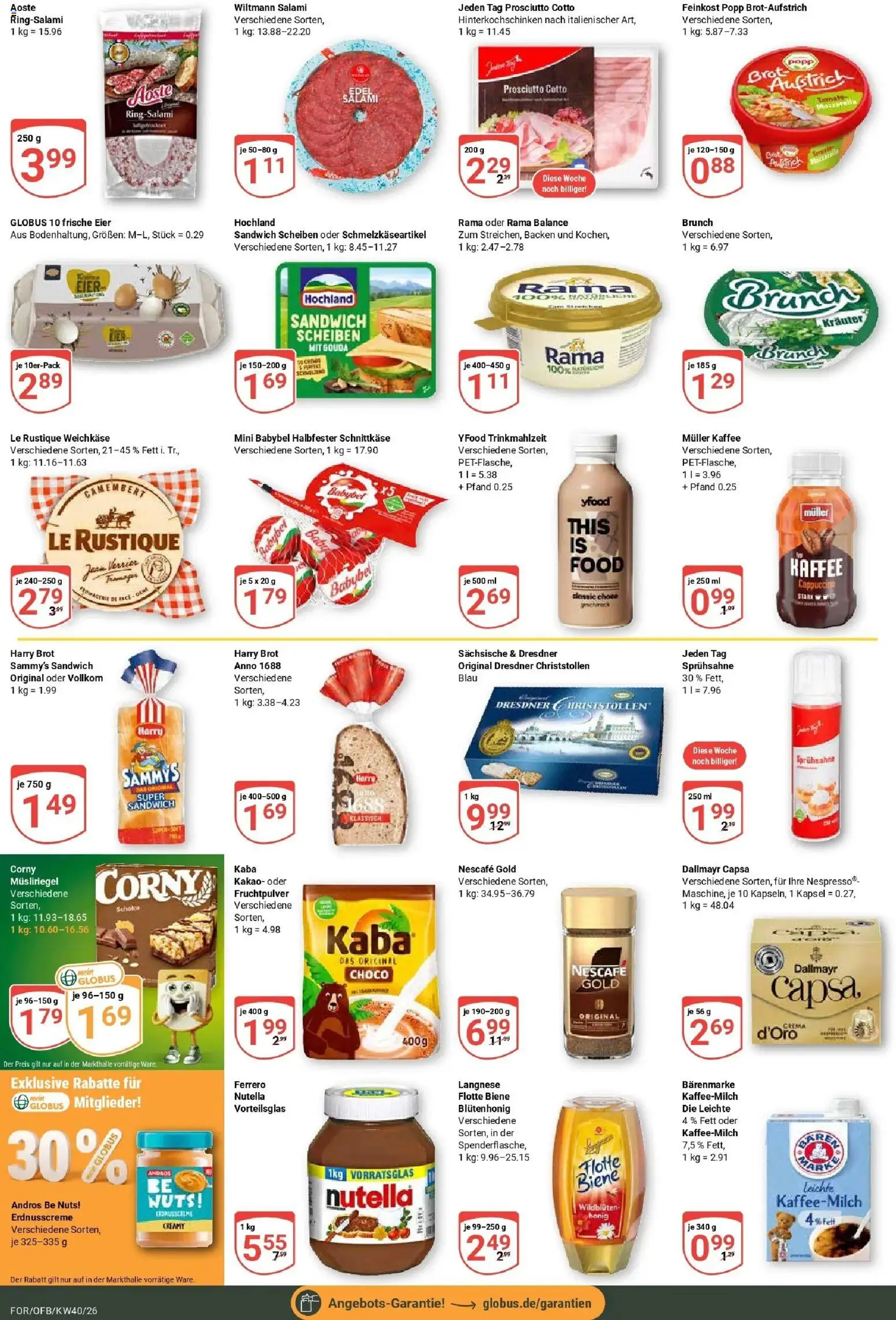Globus Prospekt Forchheim (ab 28.09.2026) » Angebote online | Seite: 15 | Produkte: Kaffee, Nutella, YFood, Nescafe gold