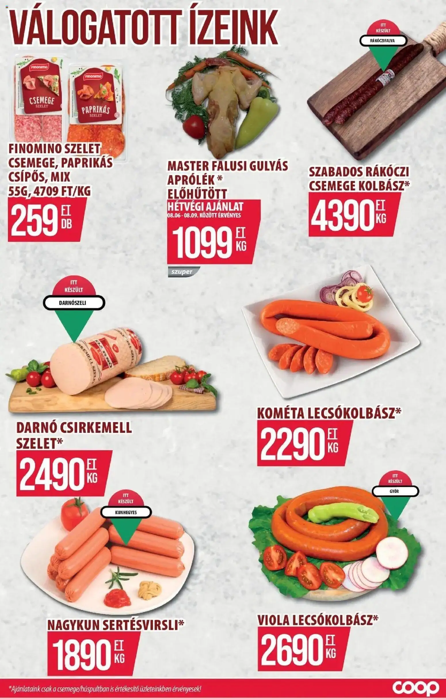 COOP Szolnok akciós ujság - amely érvényes a következő dátumtól: 2026.08.06. | Oldal: 11 | Termékek: Szelet, Csemege, Kometa, Csirkemell