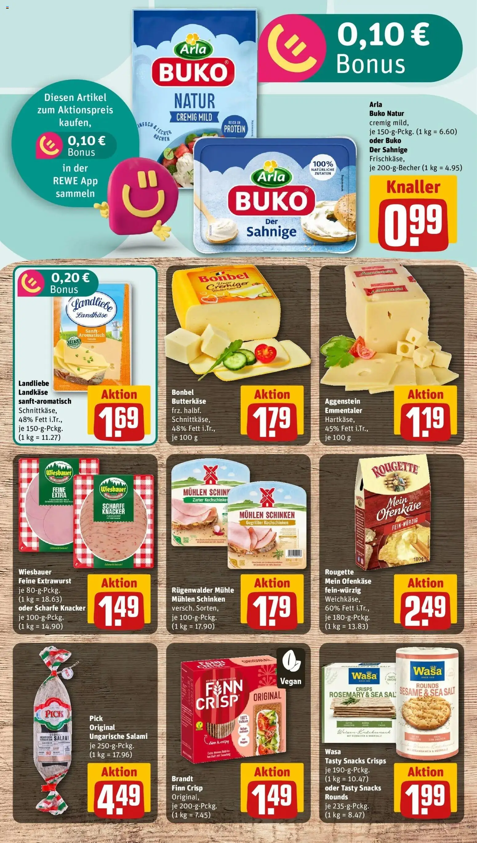 REWE Prospekt ab 12.10.2026 zum Blättern » Angebote | Seite: 7 | Produkte: Mühle, Arla buko, Salami, Schinken