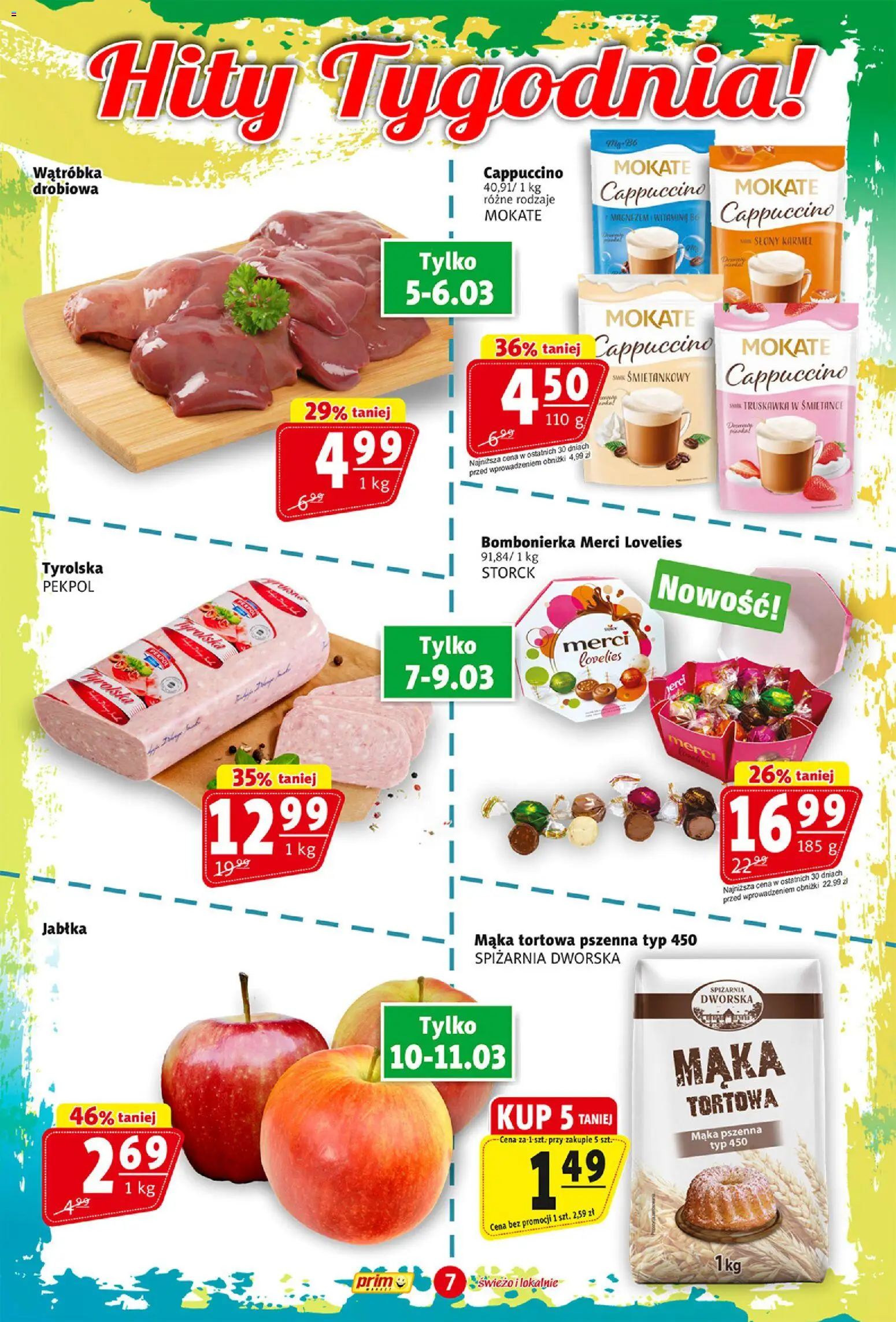 Prim Market gazetka od 05.03.2026 | Strona: 7 | Produkty: Merci, Wątróbka, Cappuccino, Jabłka