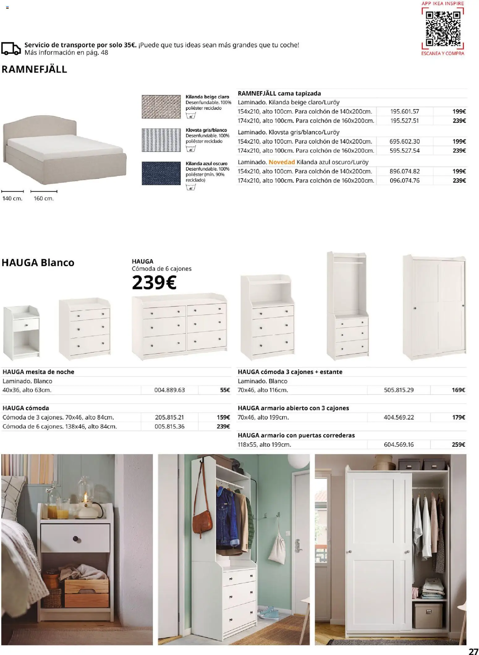 Catálogo IKEA Muebles para el dormitorio │ válido desde el 01/02/2026 | Página: 27 | Productos: Cómoda, Colchon, Cama, Armario