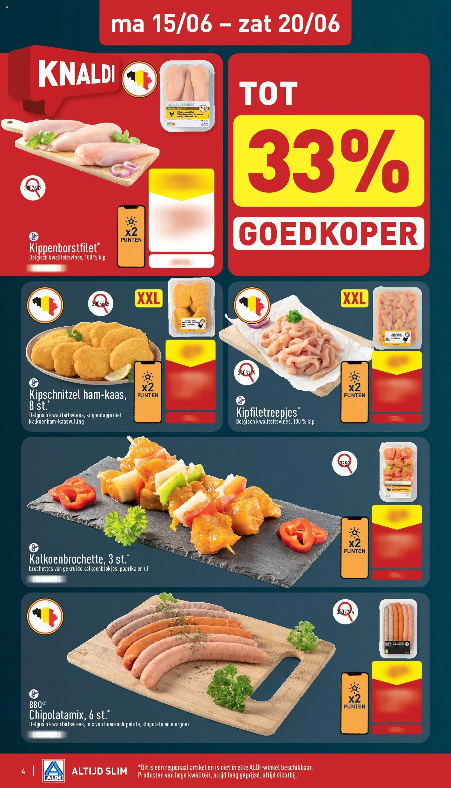 {H1} | Pagina: 4 | Producten: Merguez, Chipolata, Kip, Ui