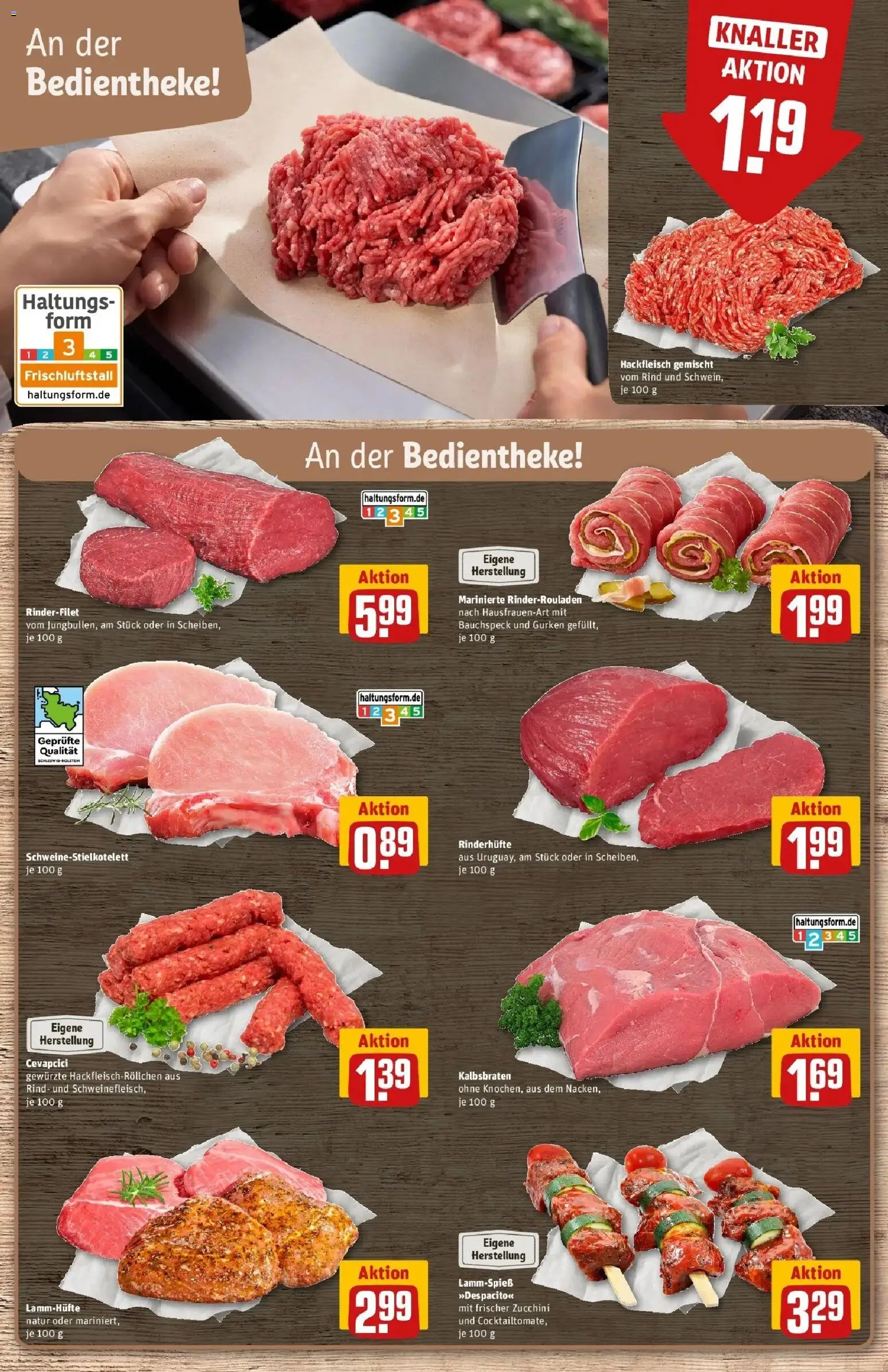 REWE Prospekt ab 28.09.2026 zum Blättern » Angebote | Seite: 16 | Produkte: Rinderfilet, Cevapcici, Gurken, Hackfleisch