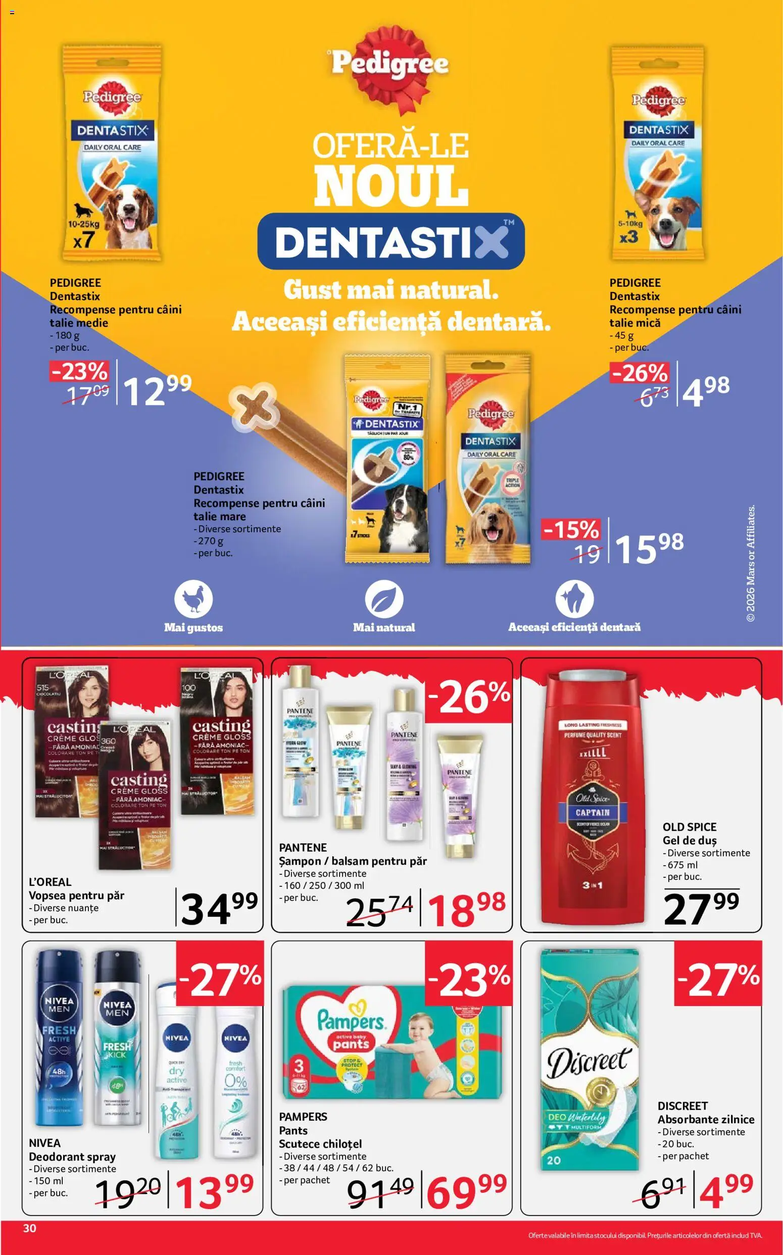 Noul catalog Selgros – valabil de la 07.08.2026 | Pagină: 30 | Produse: Kısırlaştırılmış Kedi Maması, Vopsea, Balsam, Absorbante